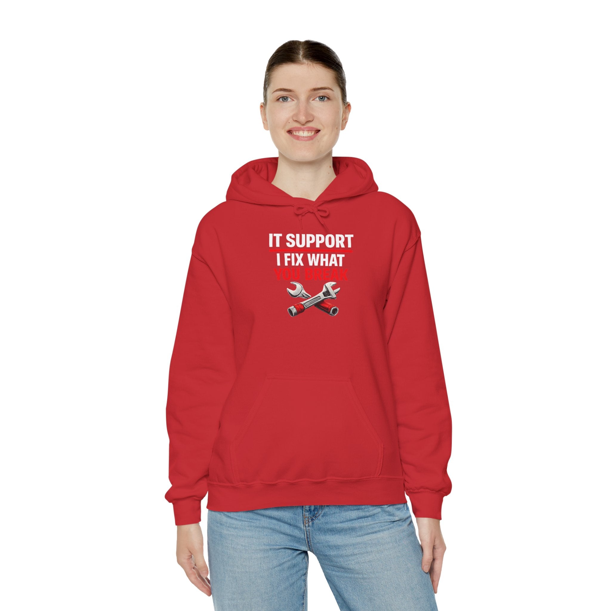 "IT Support: I Fix What You Break" IT Humor Unisex Heavy Blend™ Hoodie