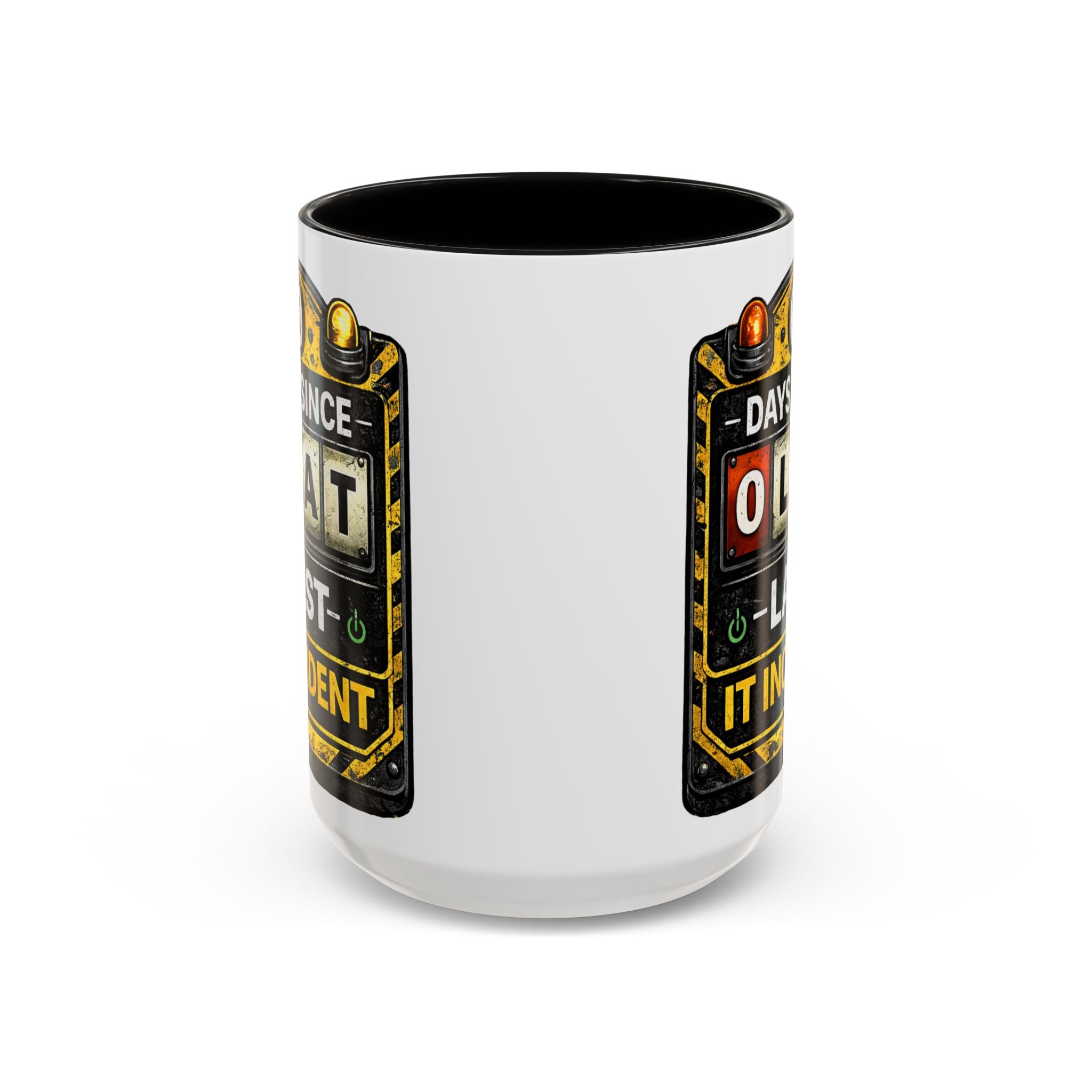 "0 Days Since Last IT Incident" IT Humor Accent Coffee Mug (11, 15oz)
