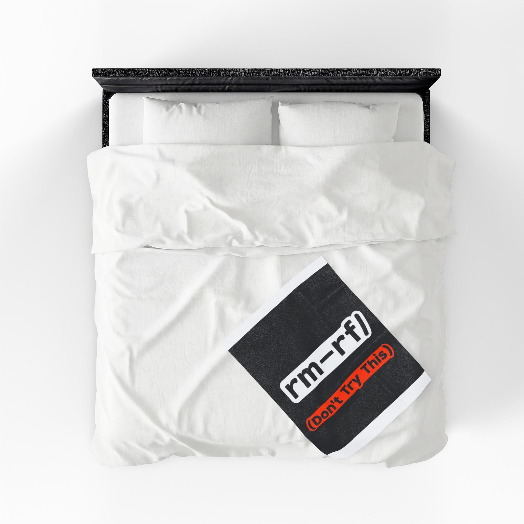 "rm -rf/ (Don't Try This)" Tech Humor Funny IT Velveteen Plush Blanket