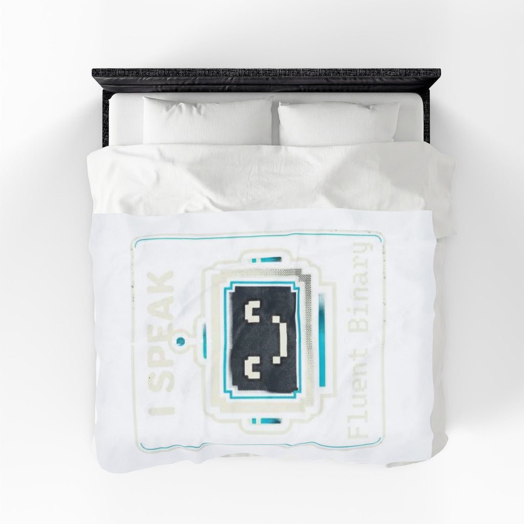 "I Speak Fluent Binary" IT Humor Funny IT Velveteen Plush Blanket