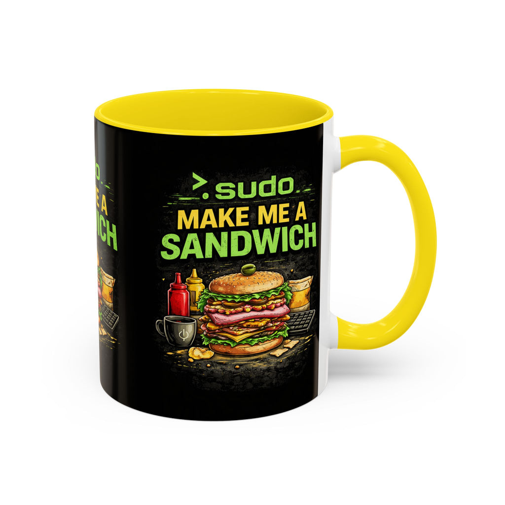 ">. Sudo Make Me a Sandwich" IT Humor Accent Coffee Mug (11, 15oz)