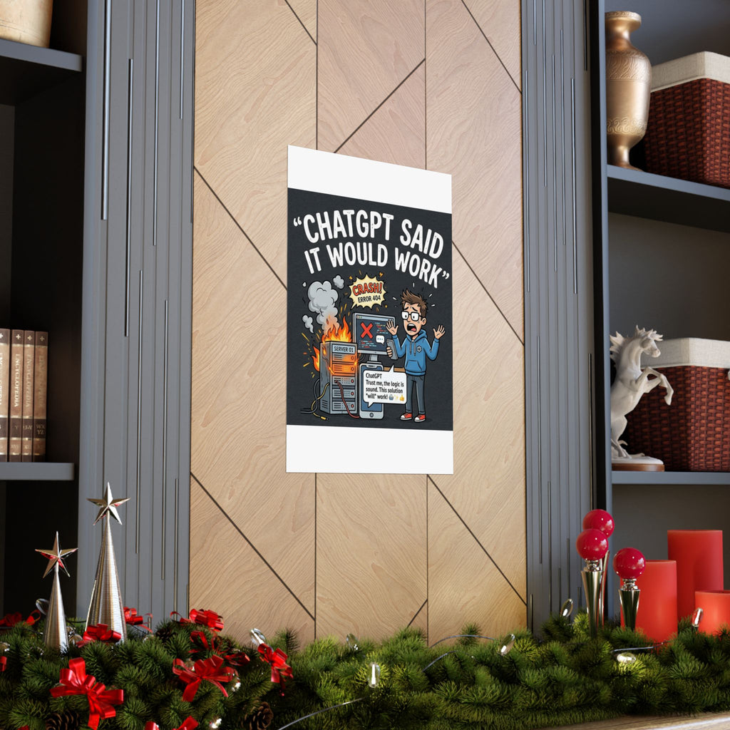 "ChatGPT Said It Would Work" Tech Humor Funny IT Matte Vertical Poster