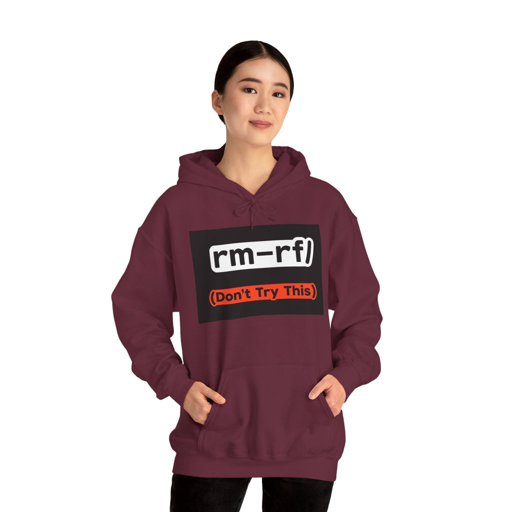 "rm–rf/ (Don't Try This)" — Funny Linux/Devops Command Hoodie