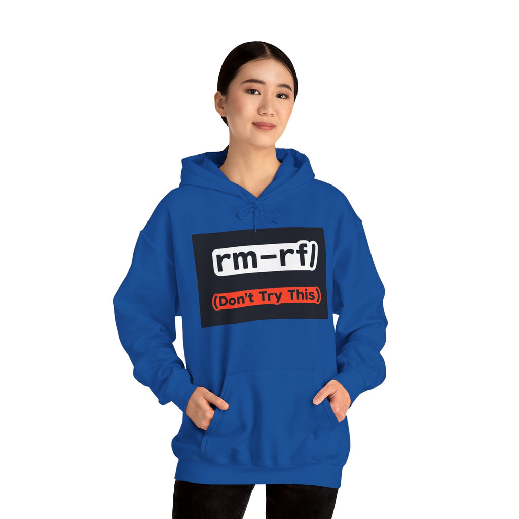 "rm–rf/ (Don't Try This)" — Funny Linux/Devops Command Hoodie