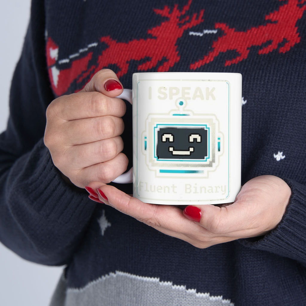 "I Speak Fluent Binary" Geek Humor Ceramic Mug, (11oz, 15oz)