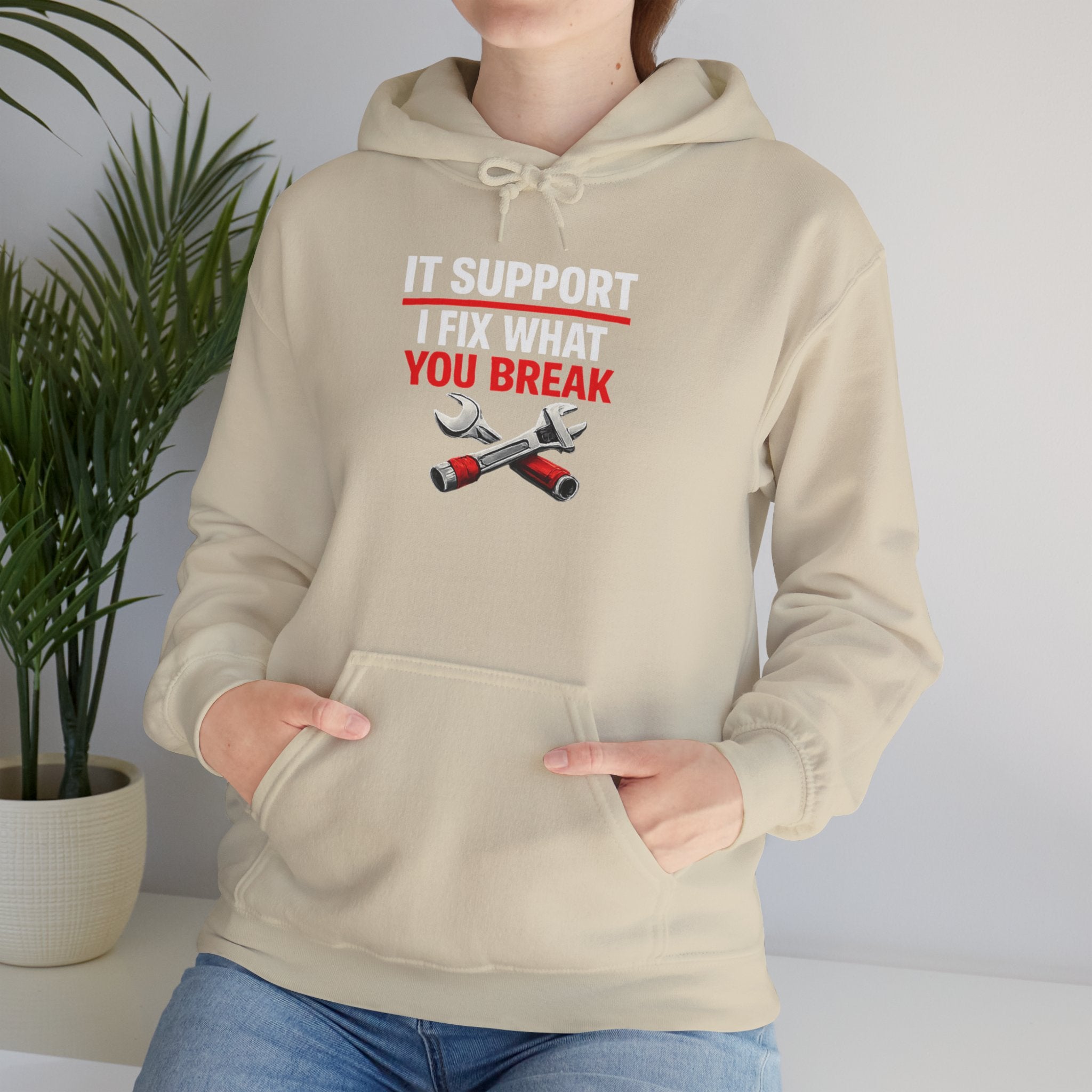 "IT Support: I Fix What You Break" IT Humor Unisex Heavy Blend™ Hoodie
