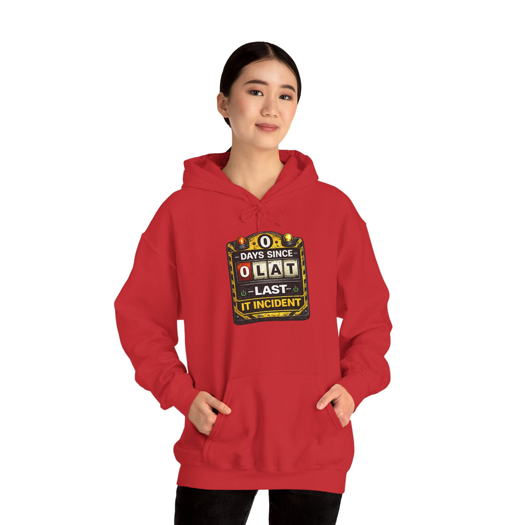 "0 Days Since Last IT Incident" Tech Humor Unisex Heavy Blend™ Hoodie
