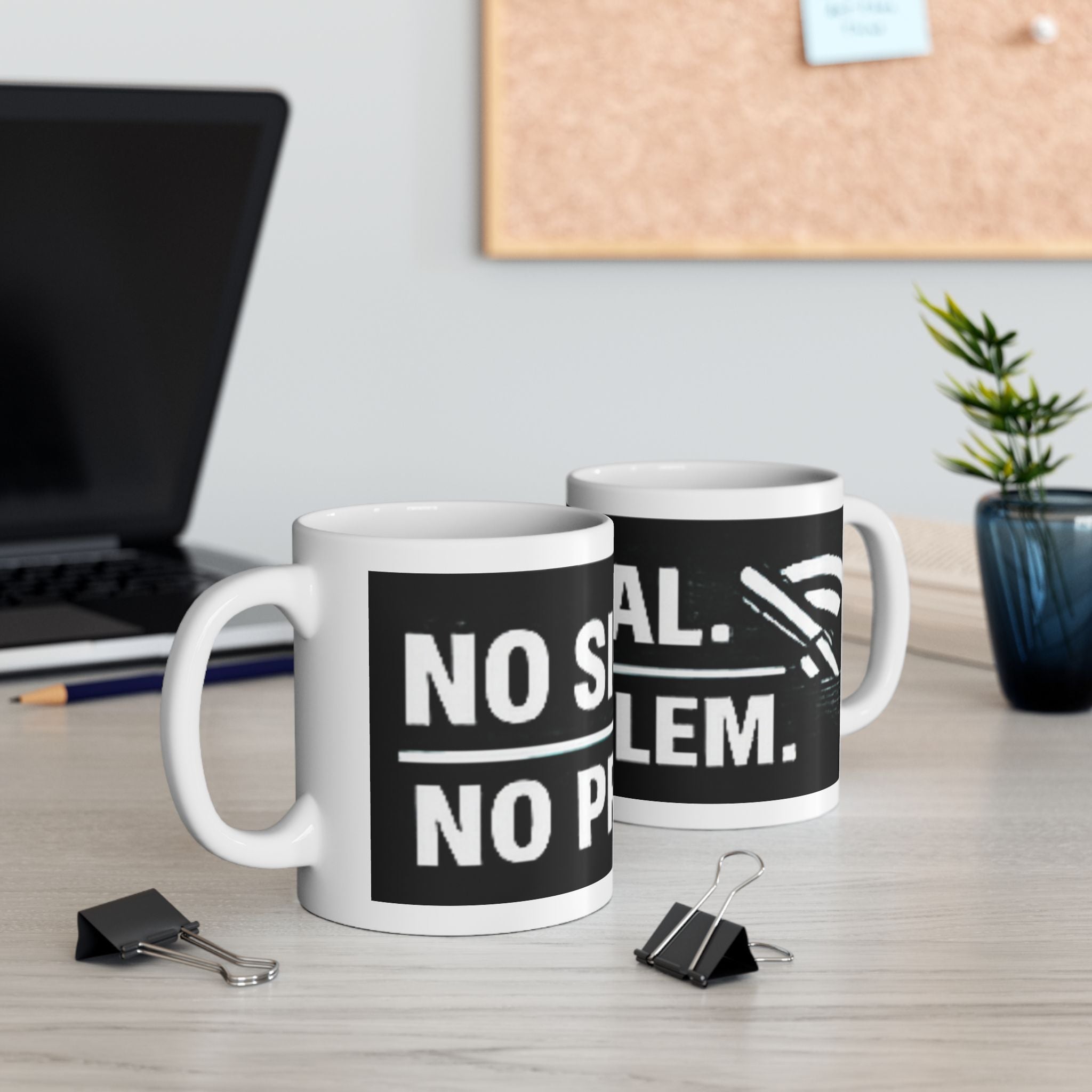 "No Signal, No Problem" Geek Humor Ceramic Mug, (11oz, 15oz)