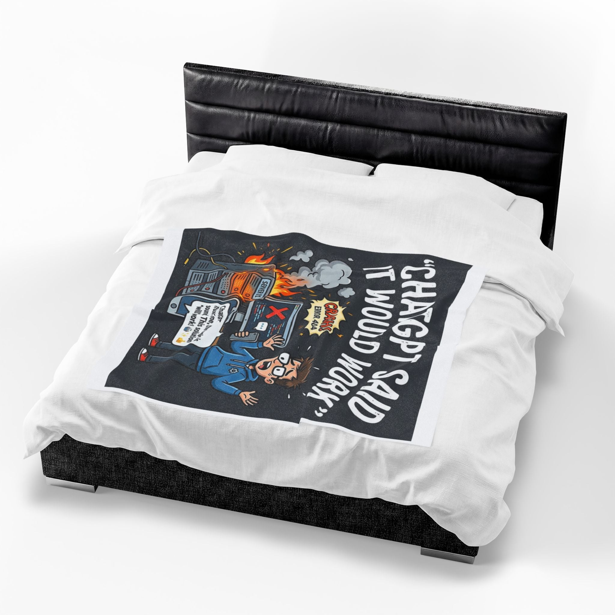 “ChatGPT Said It Would Work” Funny IT AI Tech Fail Throw Tech Humor Velveteen Blanket