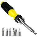 6-in-1 Multi-Bit Screwdriver 8" Storage Handle Phillips Slotted Pozidriv Tool