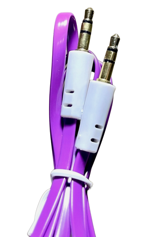Share 3.5mm Aux Cable 5ft Flat Stereo Audio Cord Multicolor 6 Pack Universal