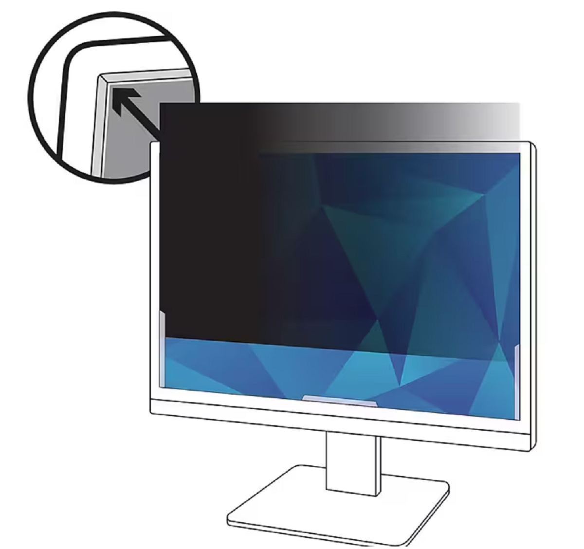 3M Black Privacy Filter for 21.5" Monitor Anti-Glare – PF215W9B