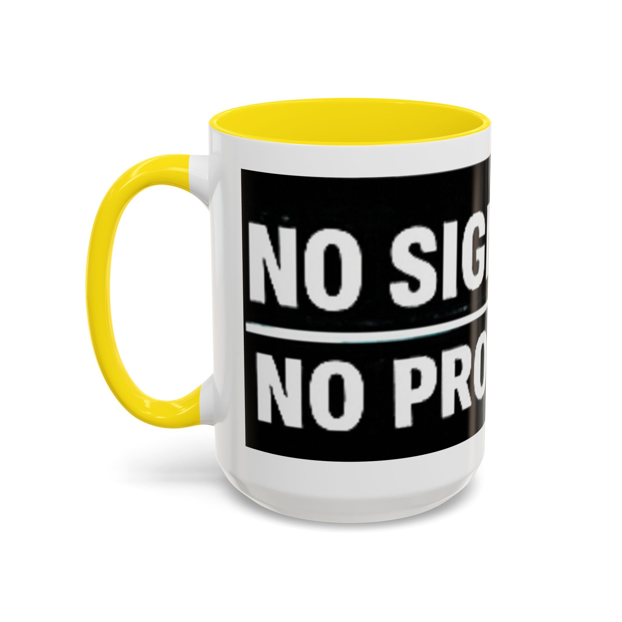 "No Signal No Problem" IT Humor Accent Coffee Mug (11, 15oz)