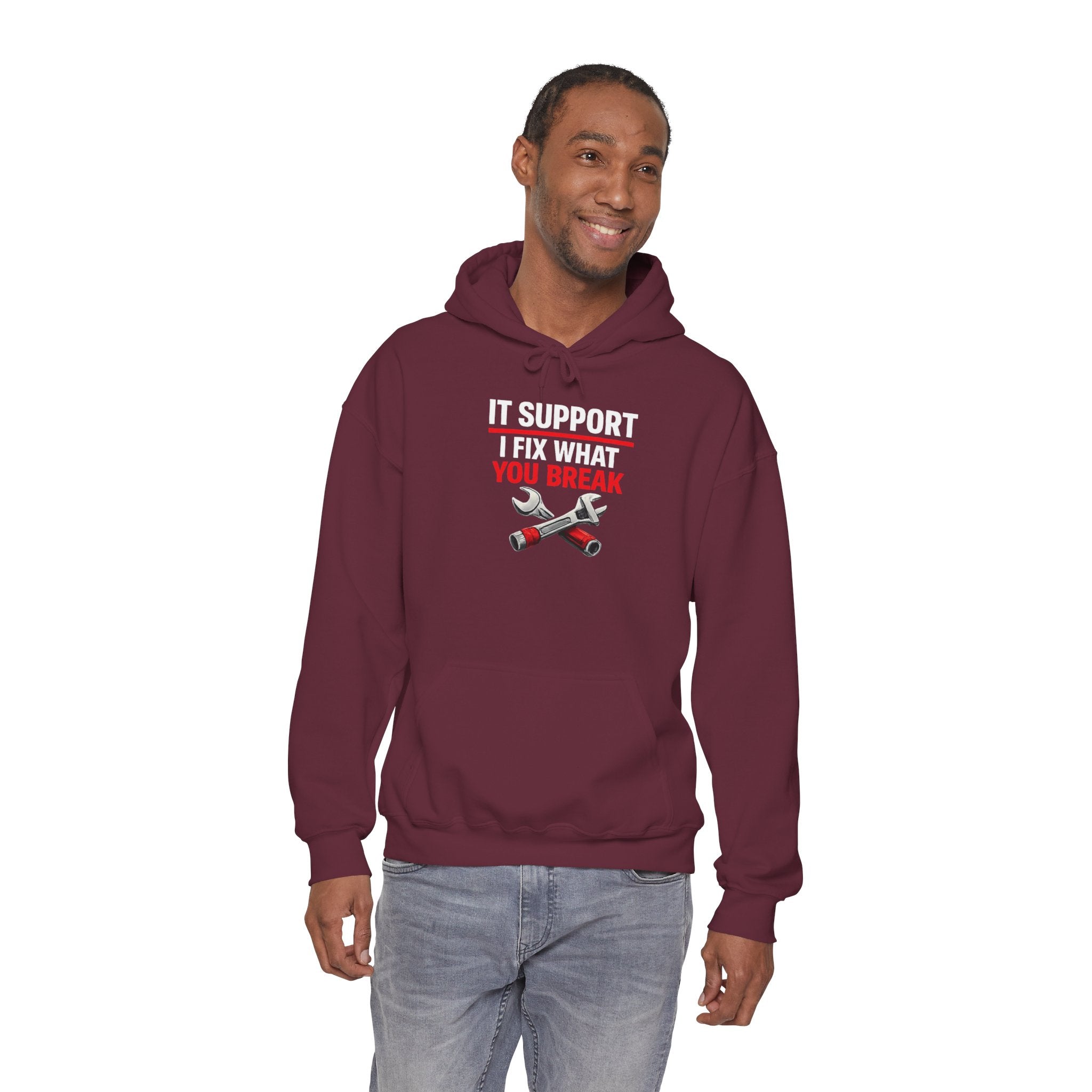 "IT Support: I Fix What You Break" IT Humor Unisex Heavy Blend™ Hoodie
