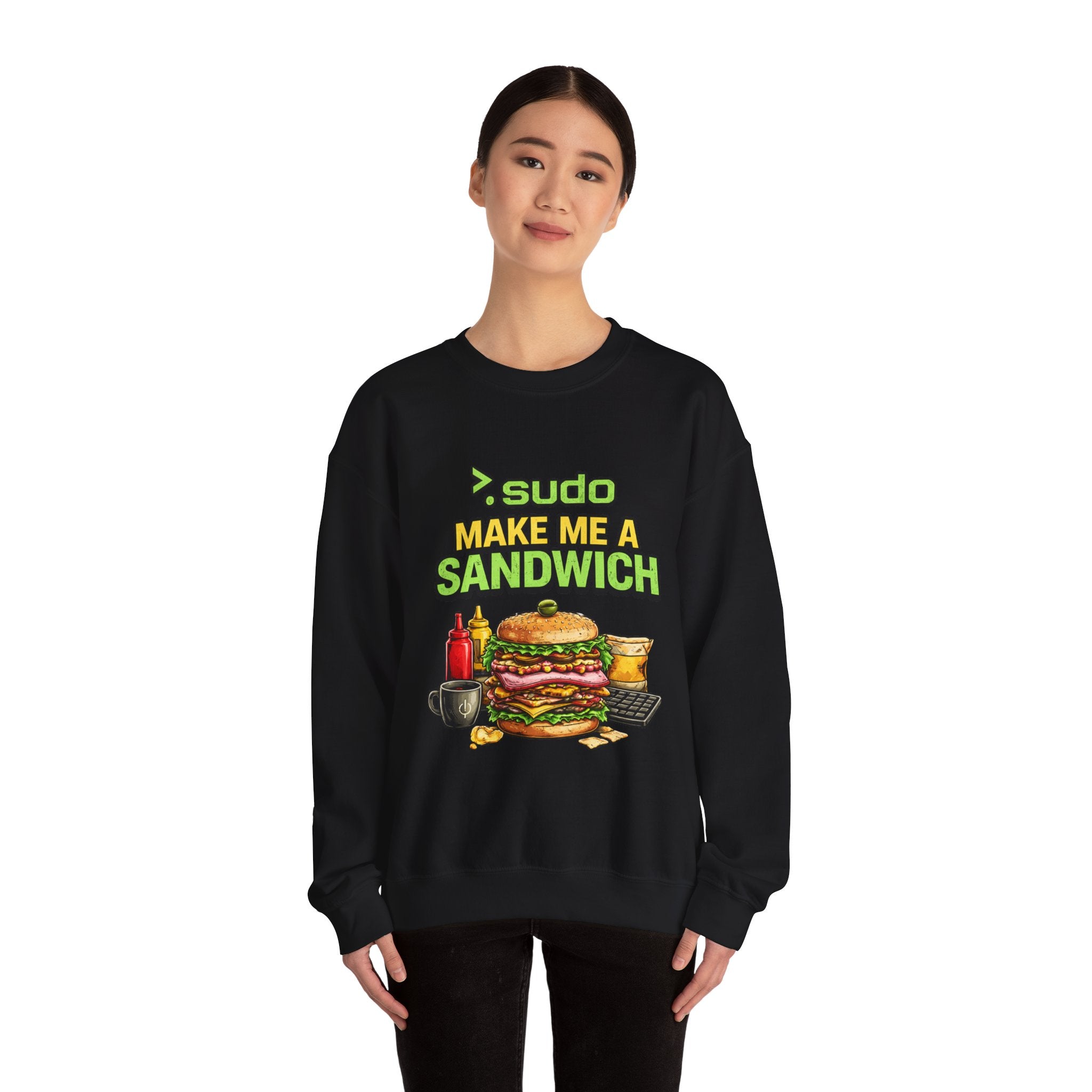 Sweatshirt — ">sudo Make Me a Sandwich" Funny Linux Programmer Crewneck