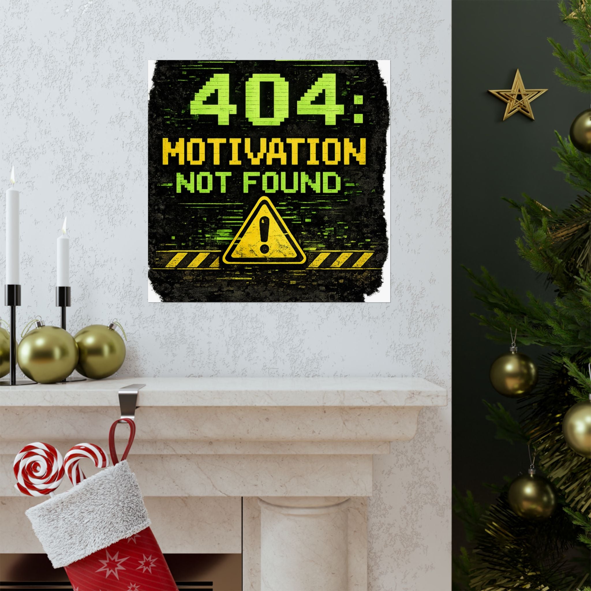"Error 404 Motivation Not Found" Geek Tech Humor Funny IT Matte Vertical Posters