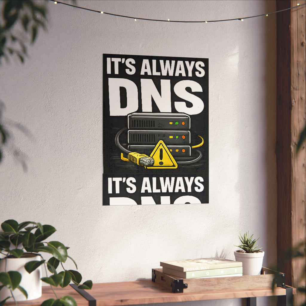 "It's Always DNS" Tech Humor Funny IT Matte Vertical Posters