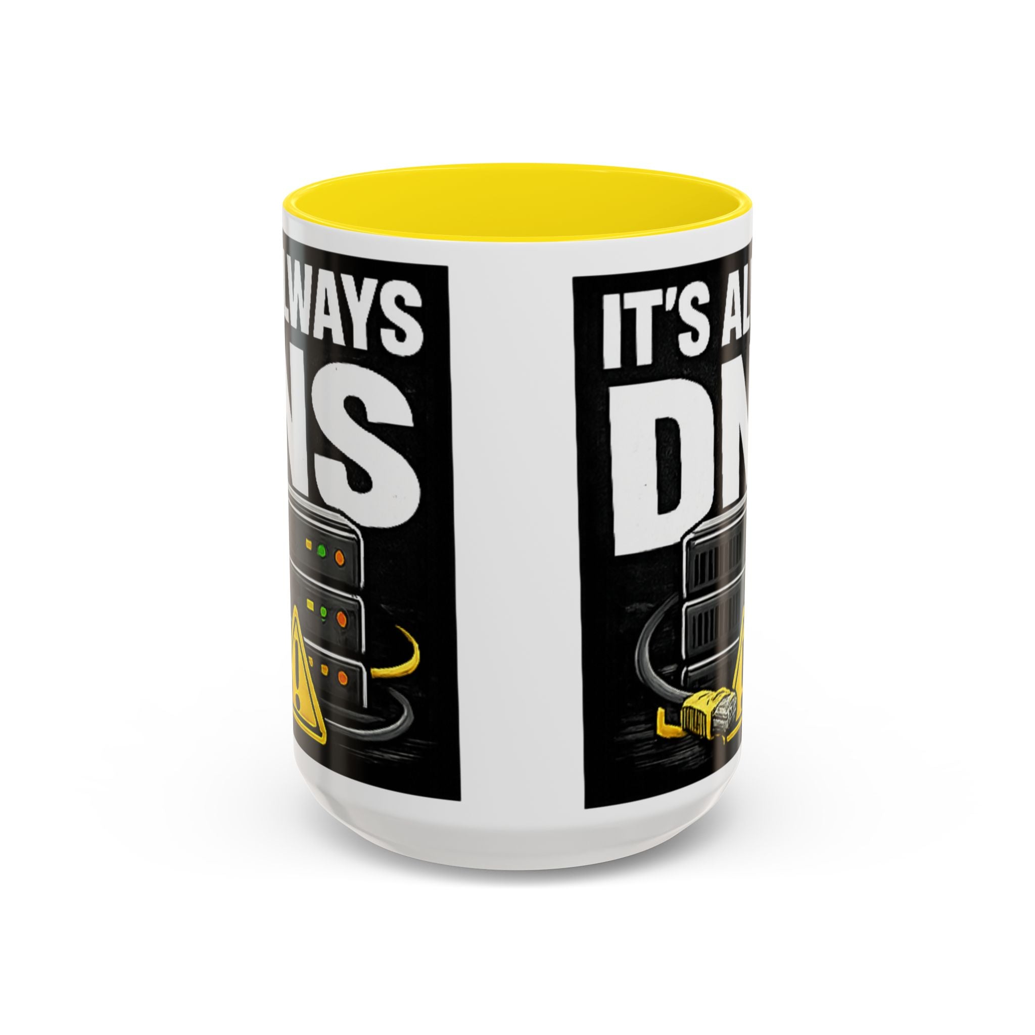 "It's Always DNS" IT Humor Accent Coffee Mug (11, 15oz)