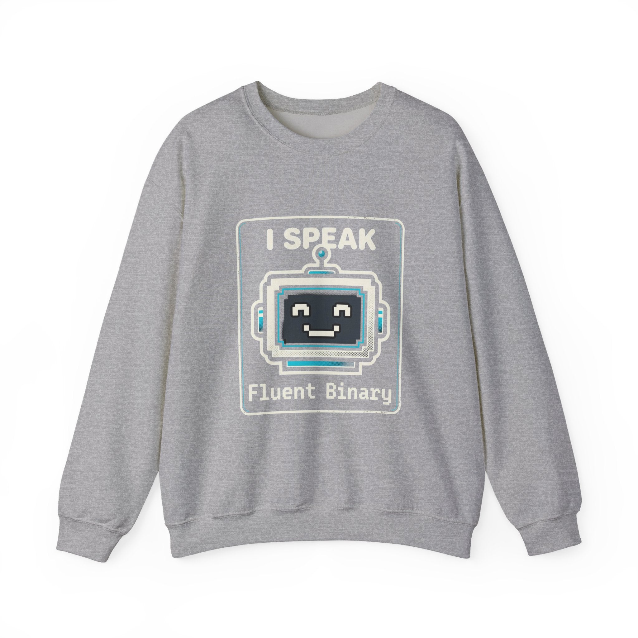 "I Speak Fluent Binary" Funny IT Crewneck Sweatshirt