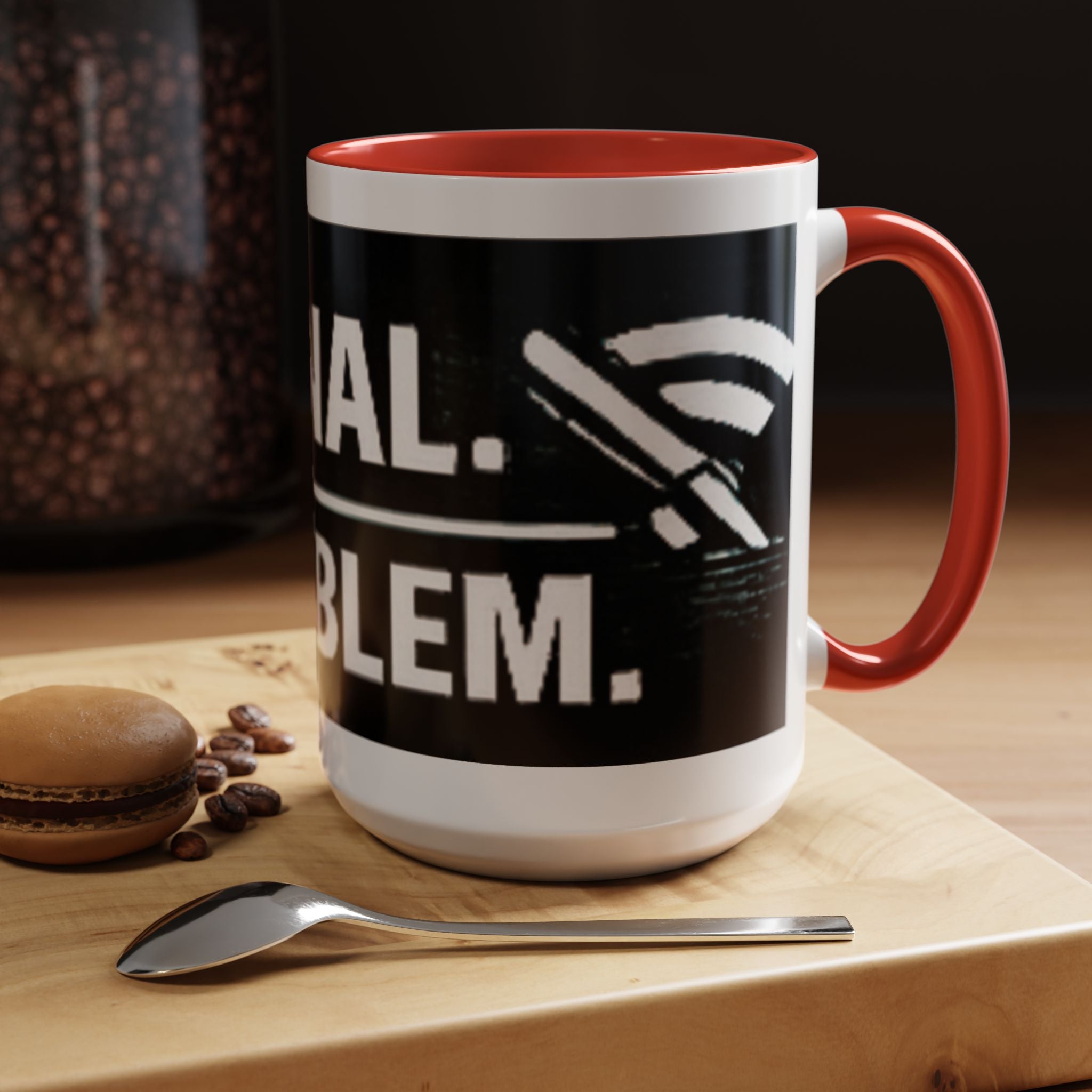"No Signal No Problem" IT Humor Accent Coffee Mug (11, 15oz)