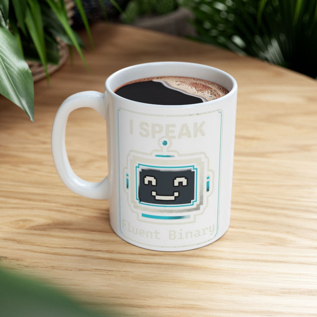 "I Speak Fluent Binary" Geek Humor Ceramic Mug, (11oz, 15oz)