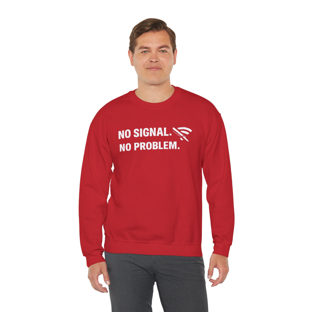 "No Signal, No Problem" Unisex Heavy Blend™ Tech Humor Crewneck Sweatshirt