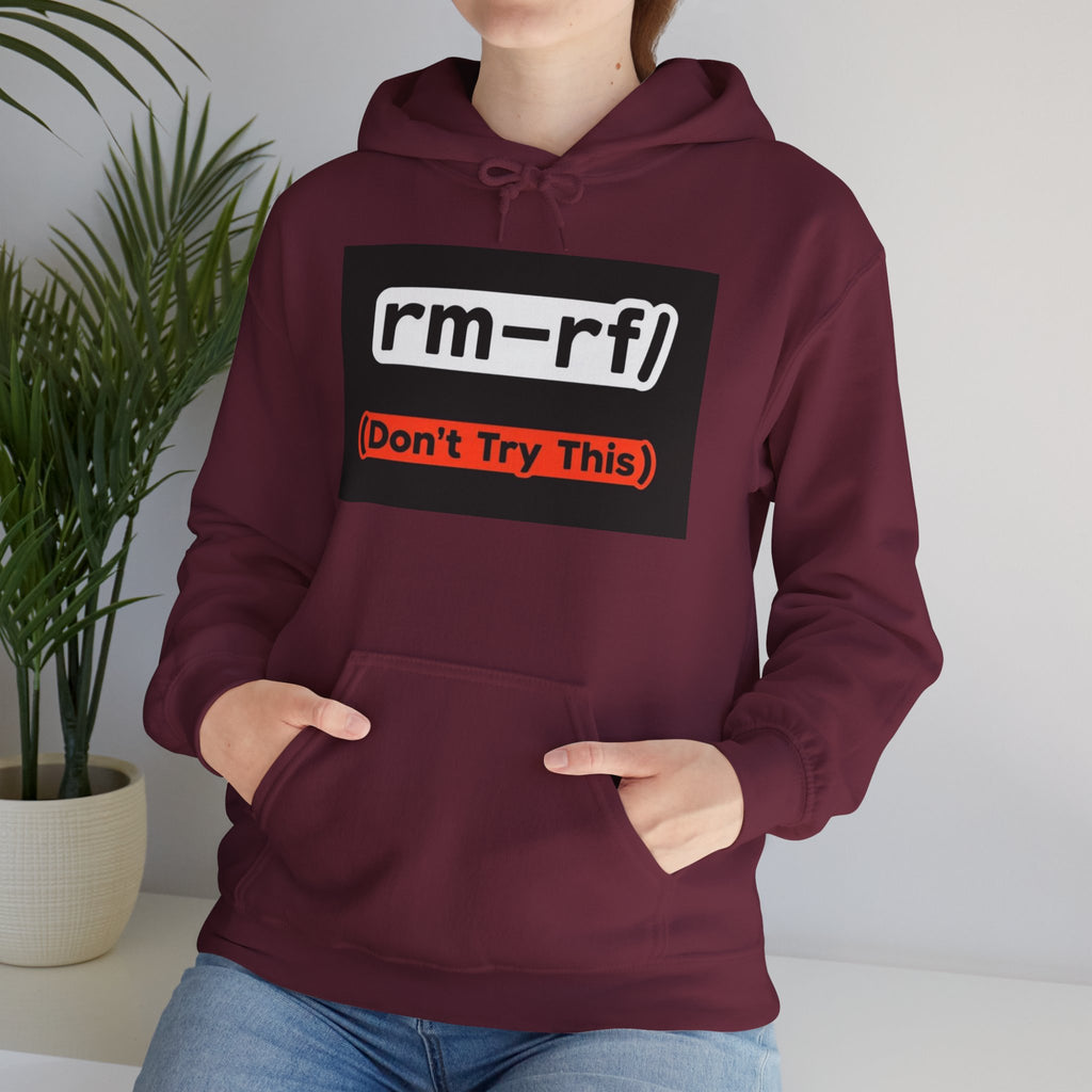 "rm–rf/ (Don't Try This)" — Funny Linux/Devops Command Hoodie