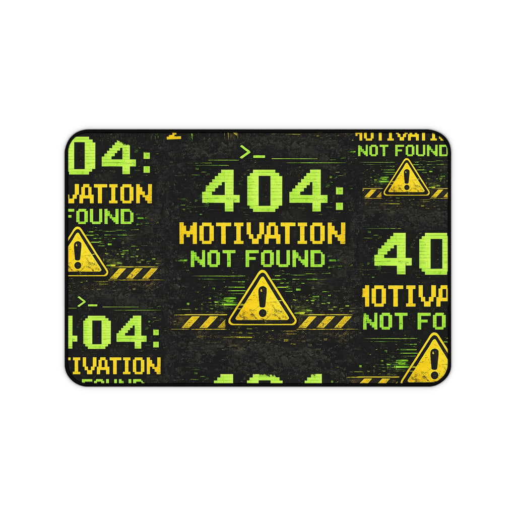 "404 Motivation Not Found" Funny IT Mouse Pad Gamer/Programmer Tech Humor Desk Mat