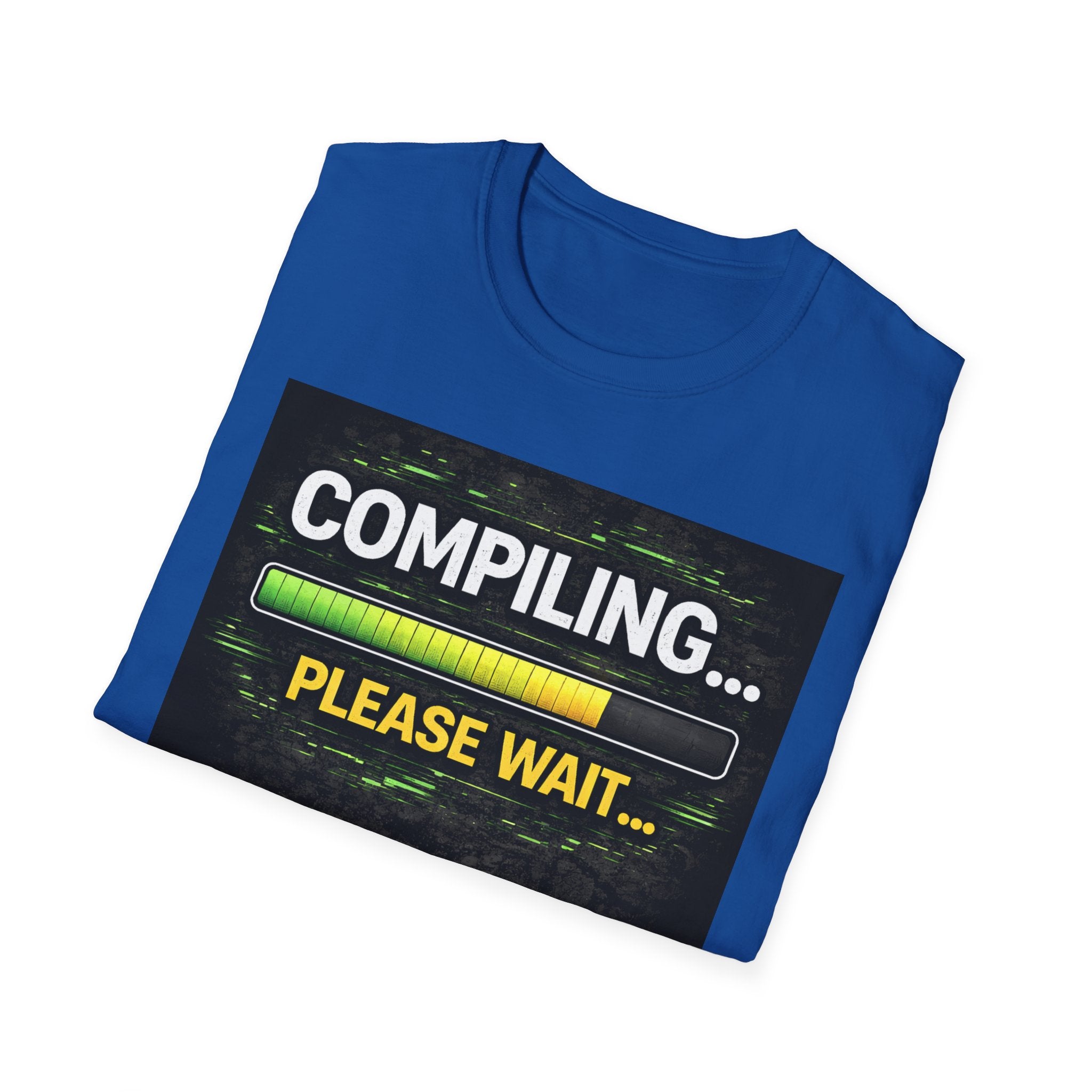 "Compiling... Please Wait" Programmer Loading Graphic Tee Funny IT Tech Humor T-Shirt