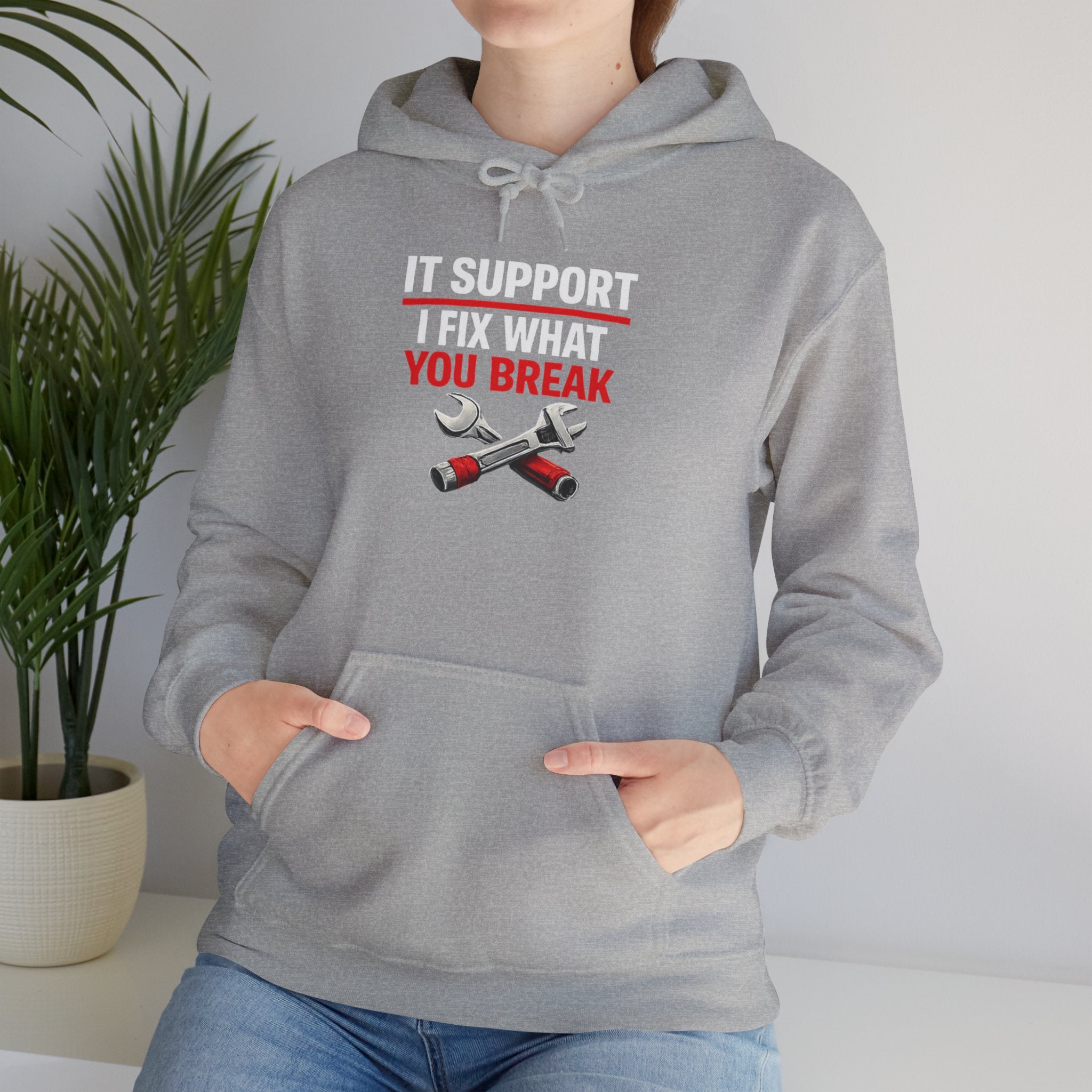 "IT Support: I Fix What You Break" IT Humor Unisex Heavy Blend™ Hoodie