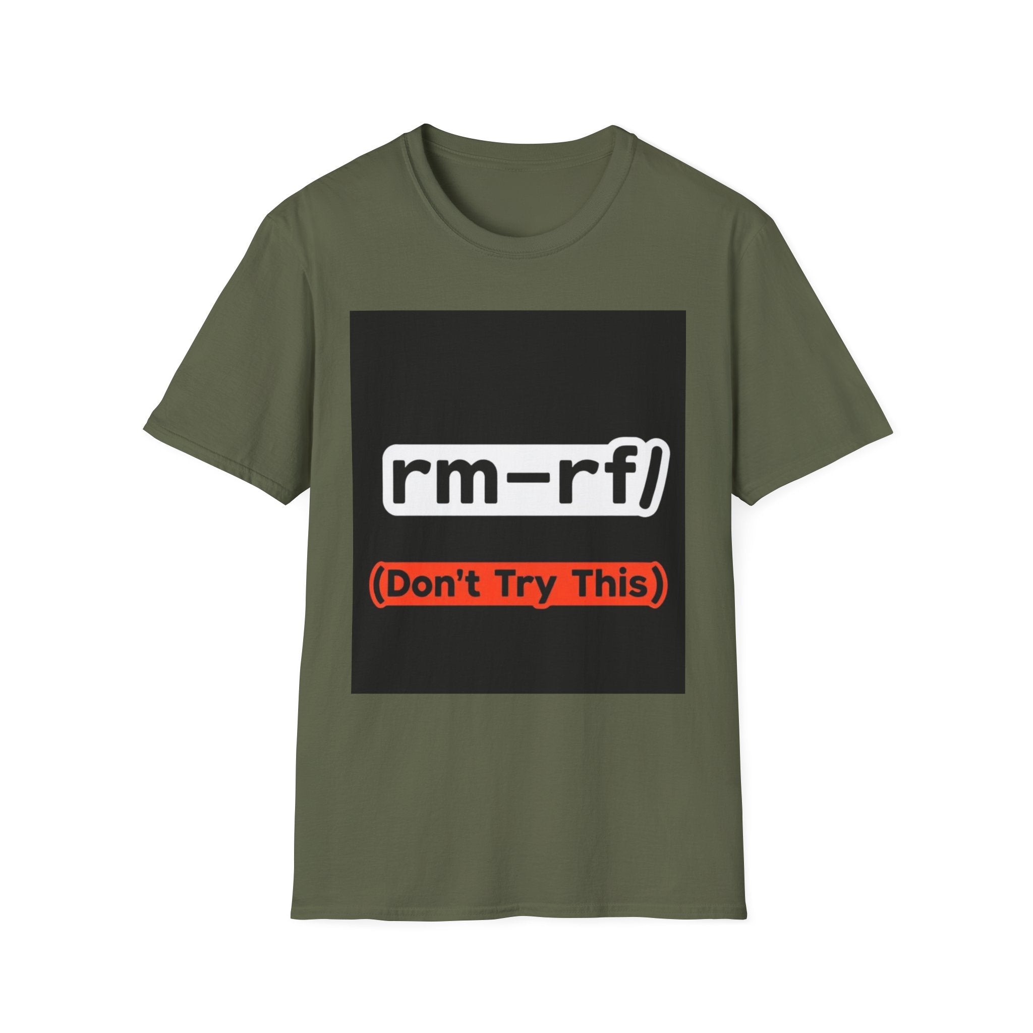 "rm -rf/ (Don't Try This)" Funny IT T-Shirt Hacker Tech Humor Command Tee