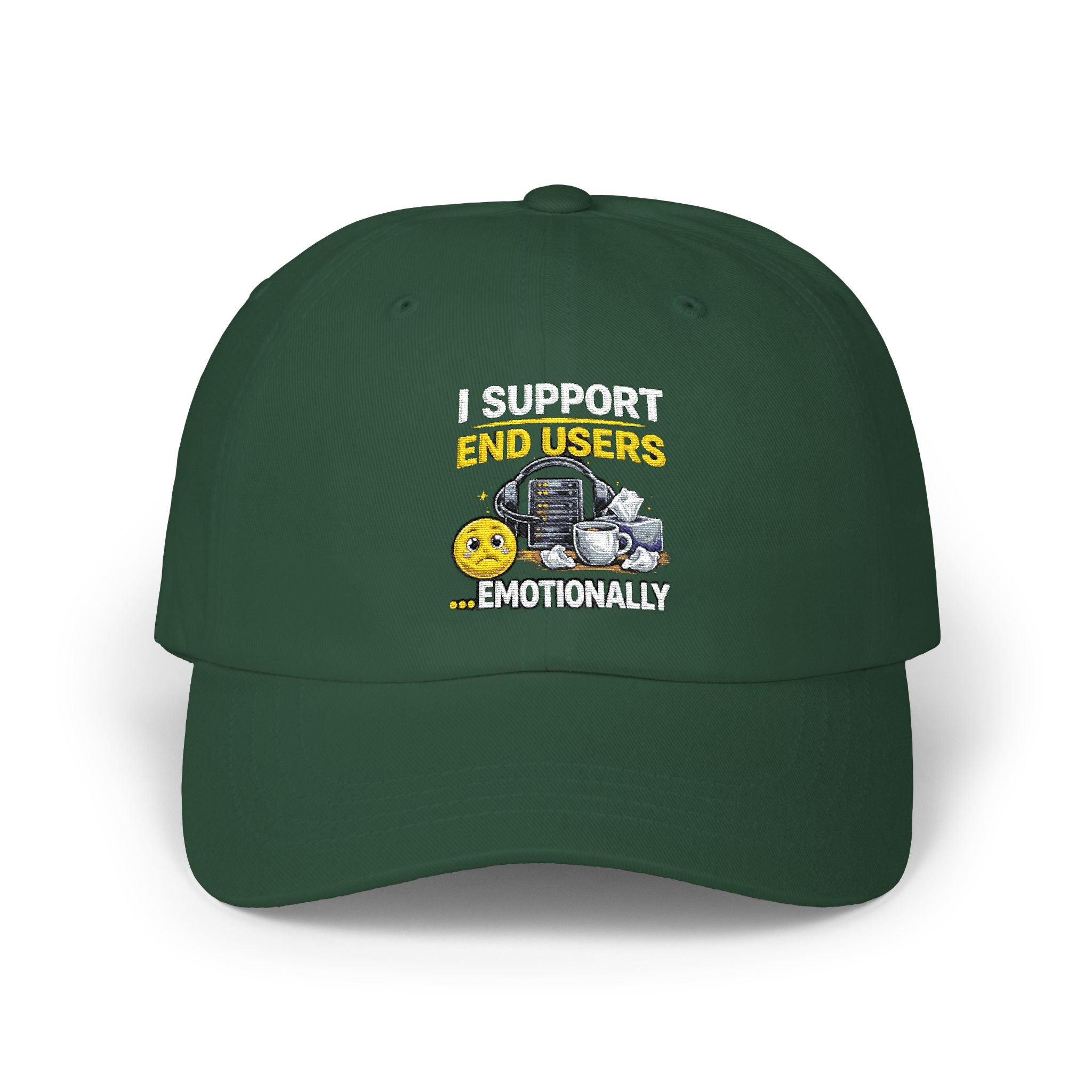 "I Support End Users...Emotionally" Tech Humor Funny IT Baseball Hat/Cap
