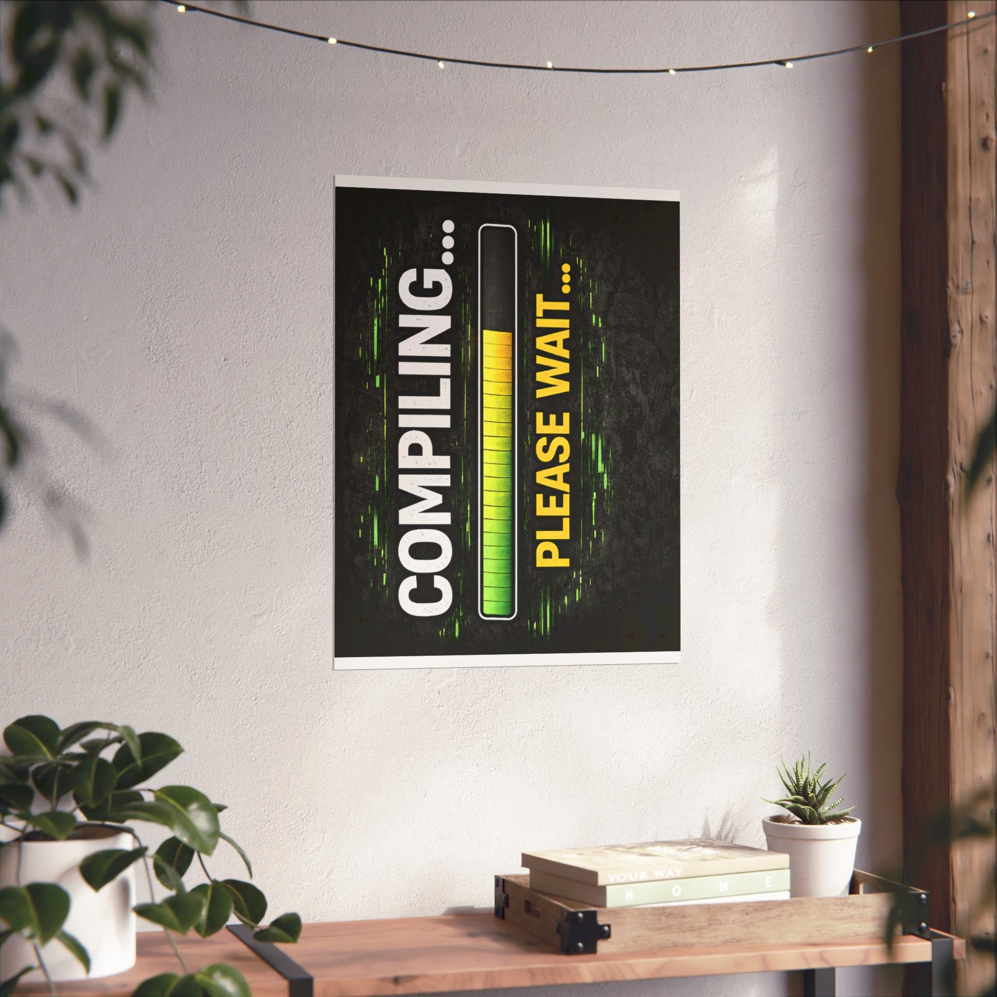"Compiling... Please Wait" Tech Geek Humor Funny IT Matte Vertical Posters
