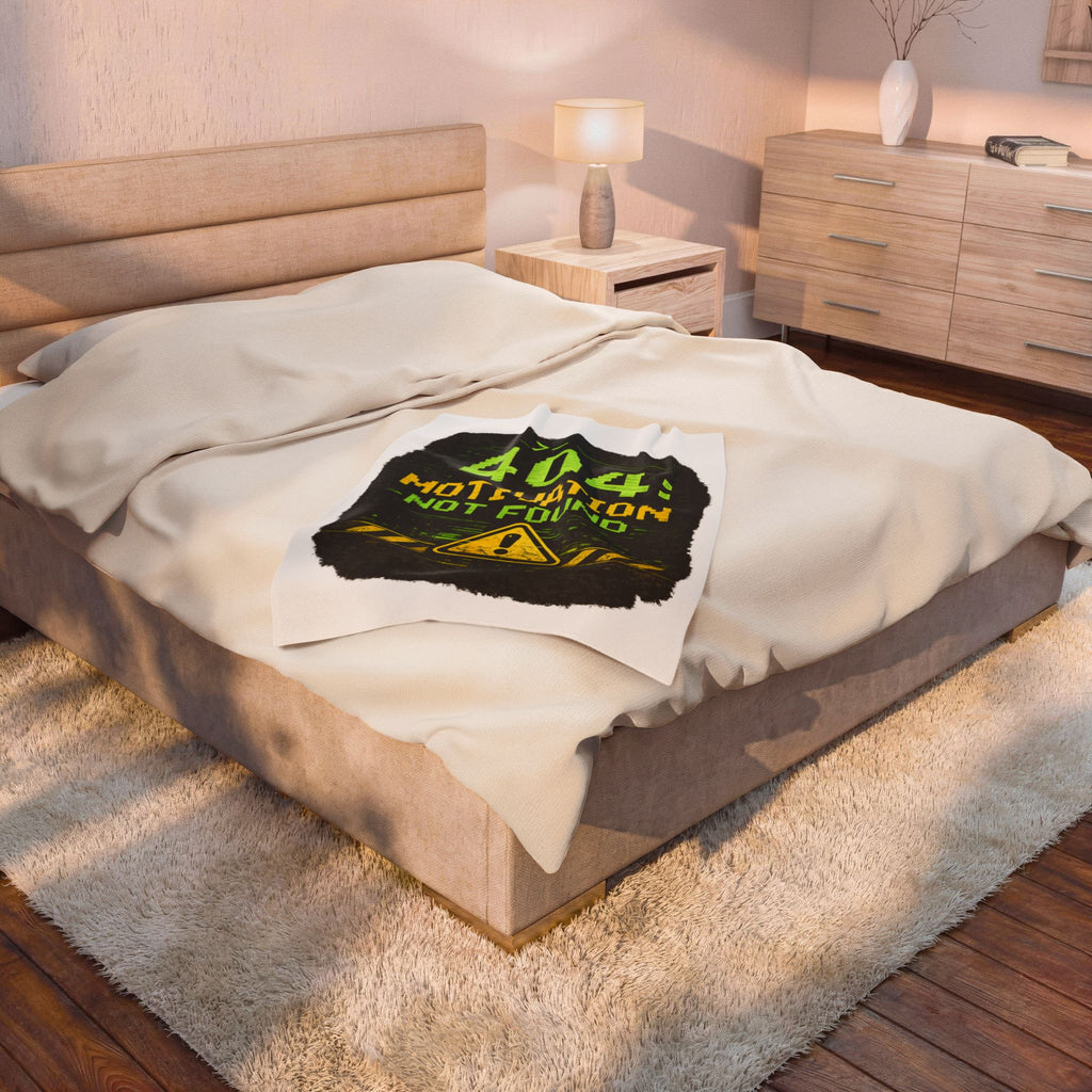 "Error 404 Motivation Not Found" IT Humor Funny IT Velveteen Plush Blanket