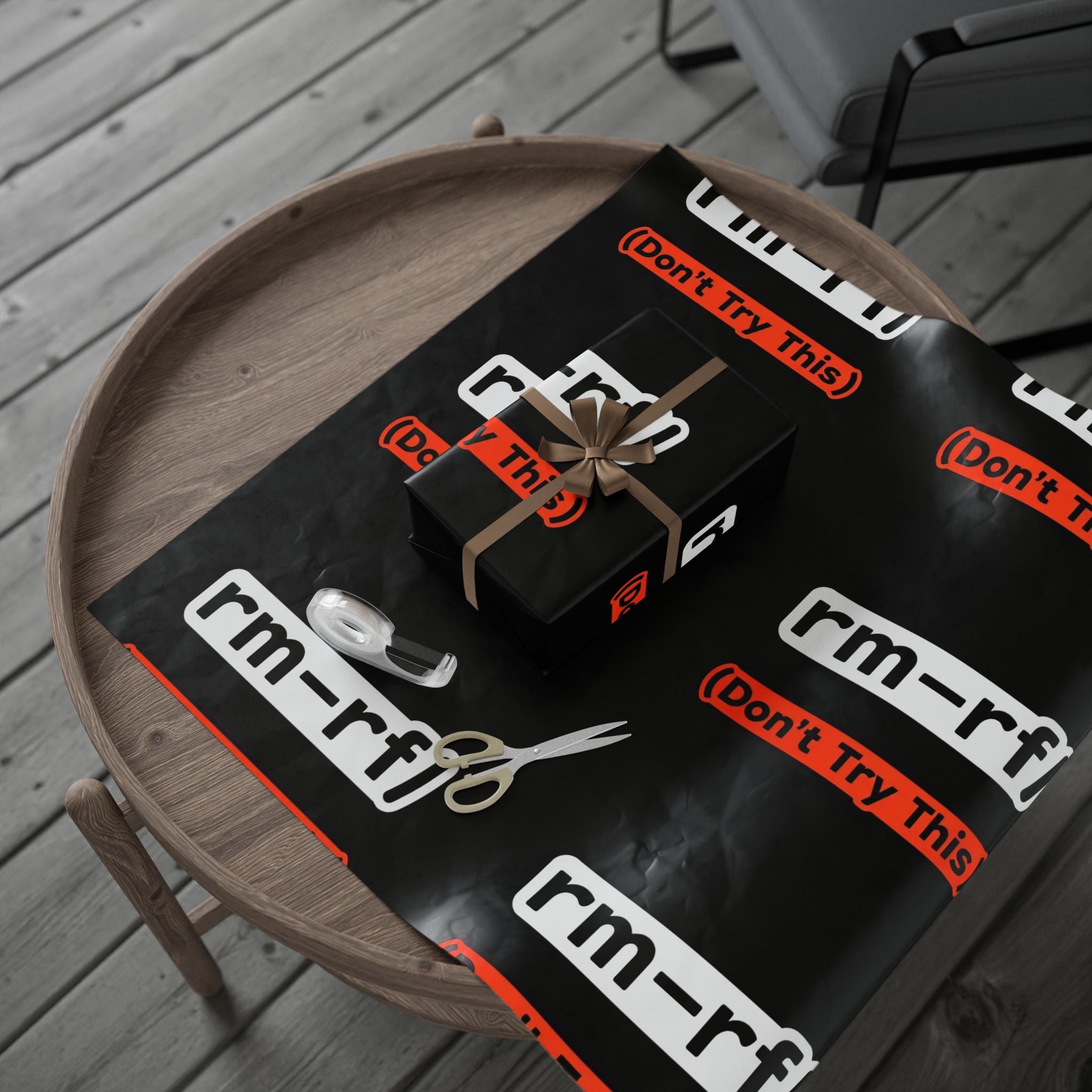 "rm -rf/ (Don't Try This)" Funny IT Gift Wrap for Techs Tech Humor Wrapping Paper