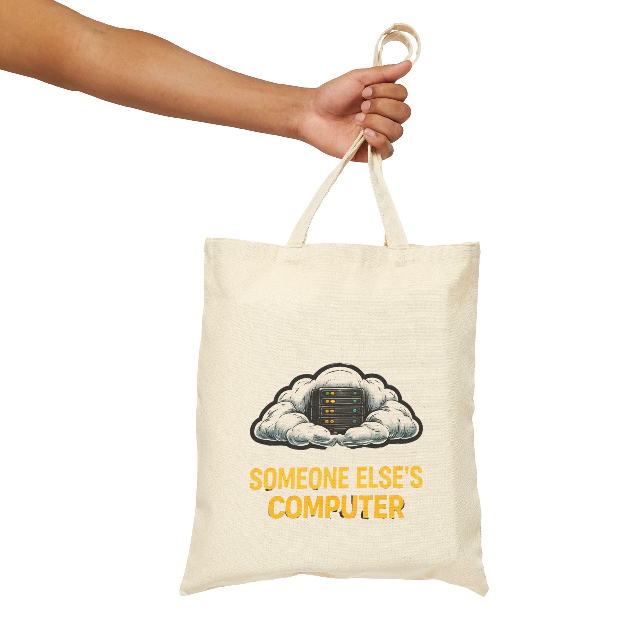 "There Is No Cloud, Just Someone Else's Computer" Funny IT Cloud Server Graphic Canvas Tote Bag