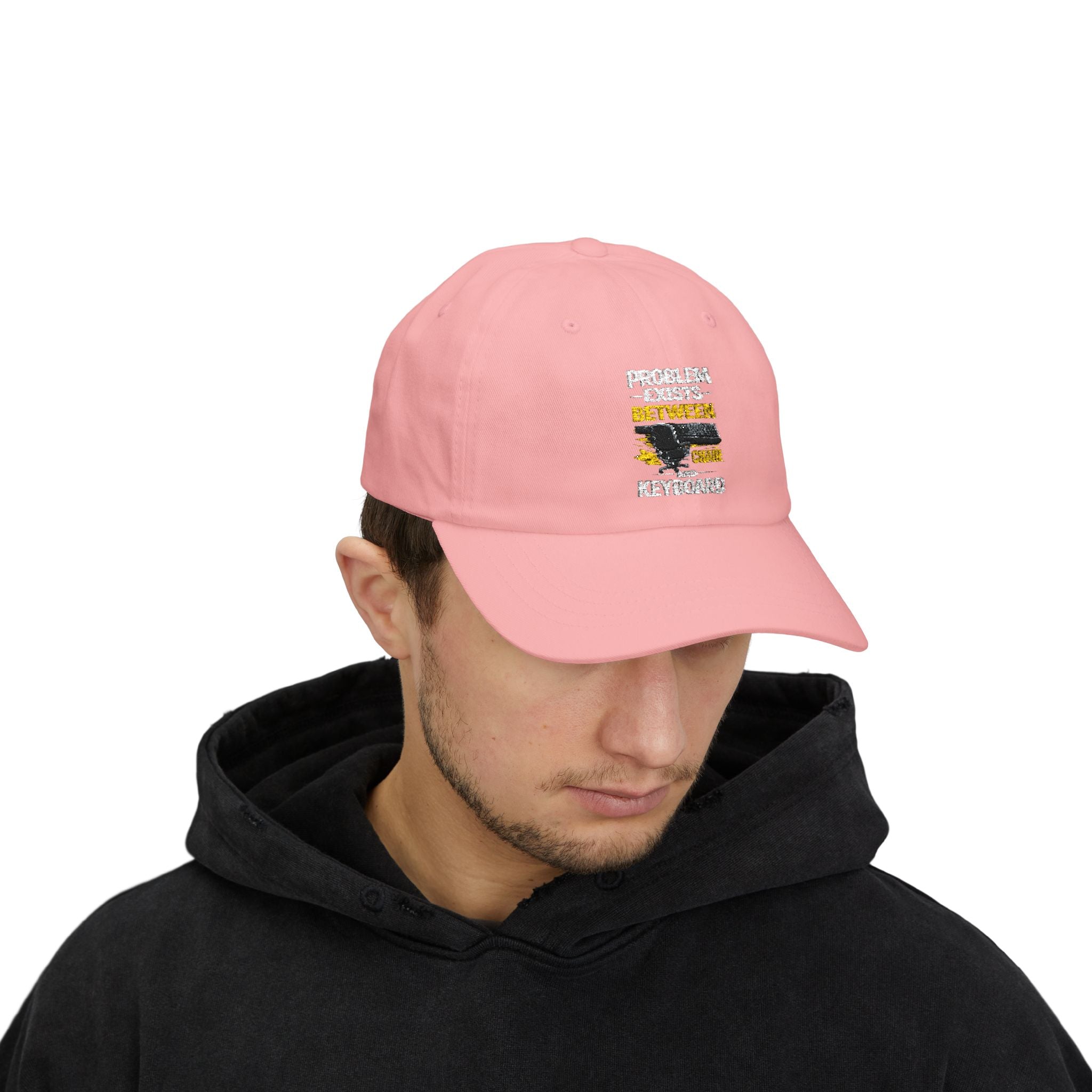Dad Cap — "Problem Exists Between Chair and Keyboard" Funny Tech Humor Hat