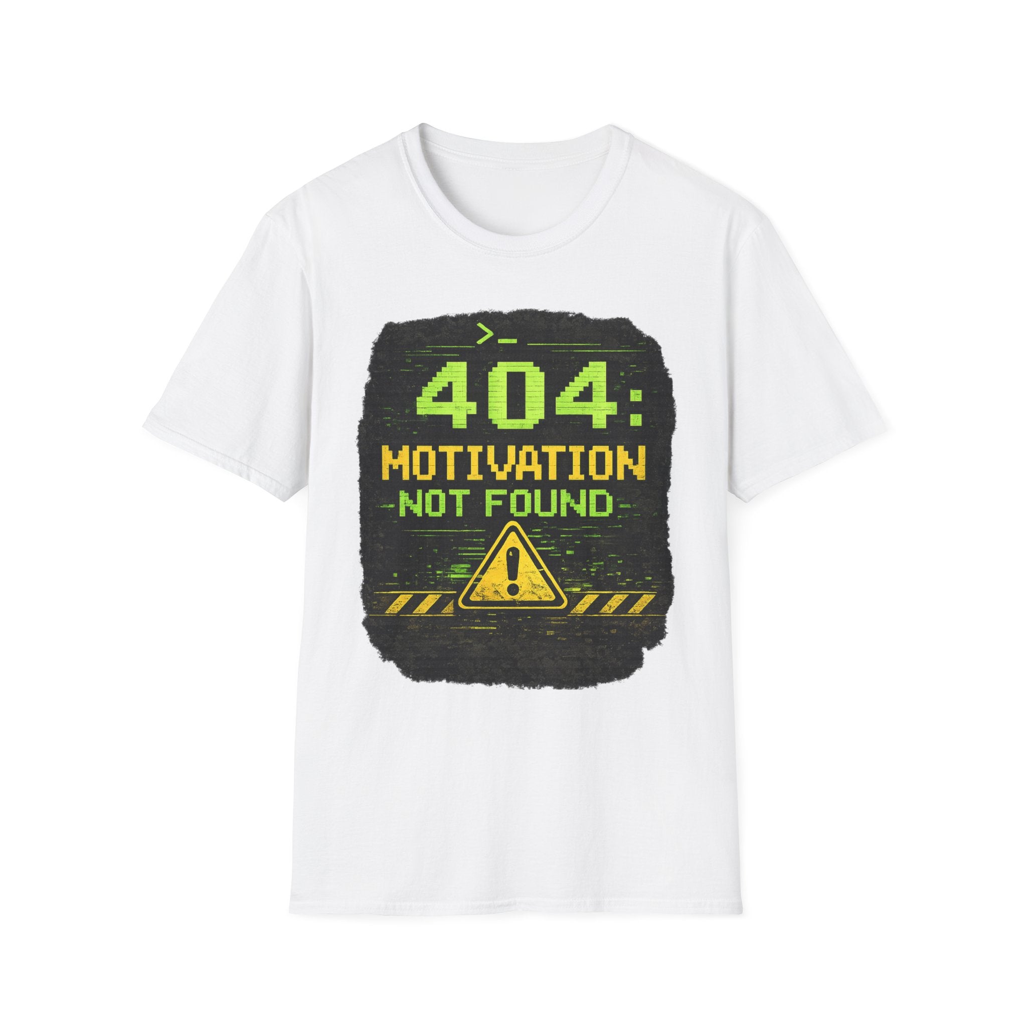 "404: Motivation Not Found" Funny IT Graphic Tee- Tech Humor T-Shirt