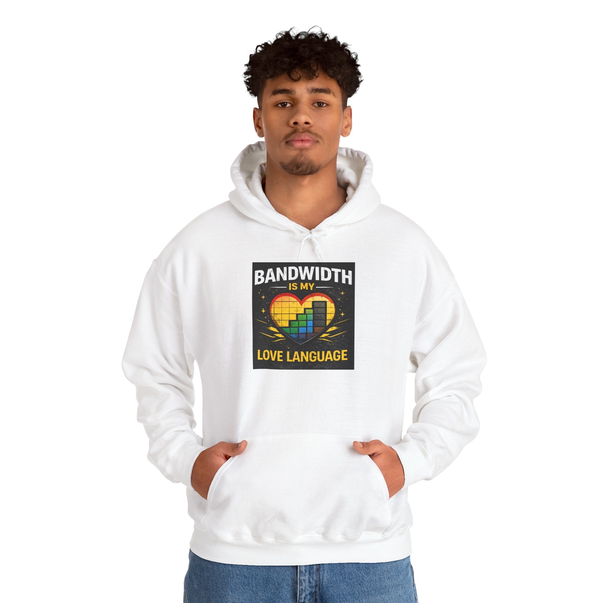 "Bandwidth is my Love Language" IT Humor Unisex Heavy Blend™ Hoodie