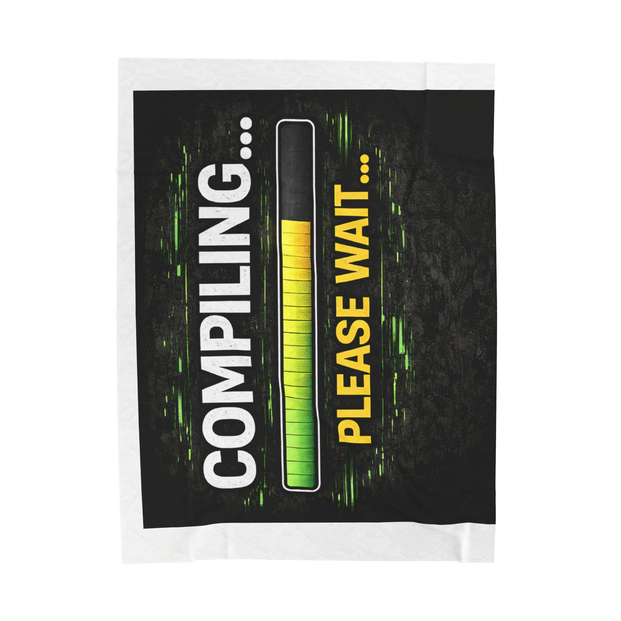 "Compiling... Please Wait" Geek Humor Funny IT Velveteen Plush Blanket