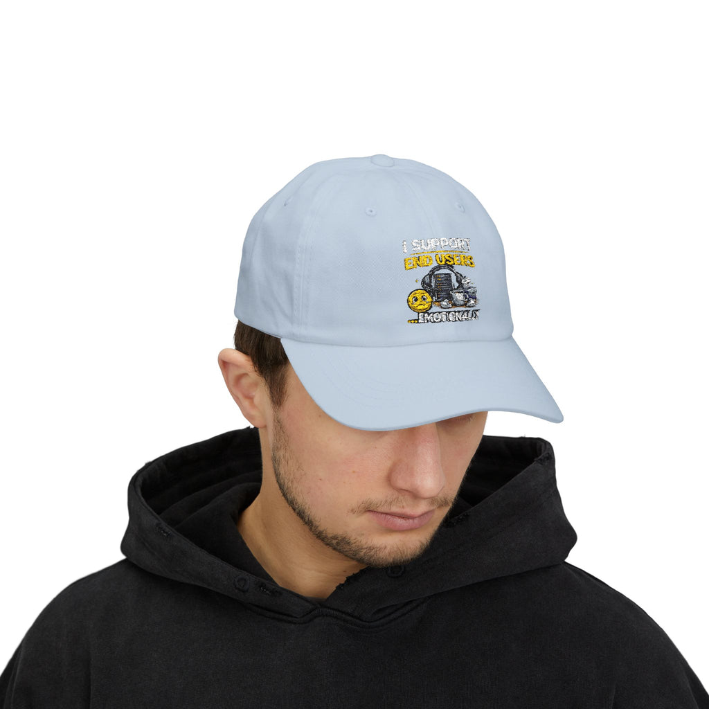 "I Support End Users...Emotionally" Tech Humor Funny IT Baseball Hat/Cap