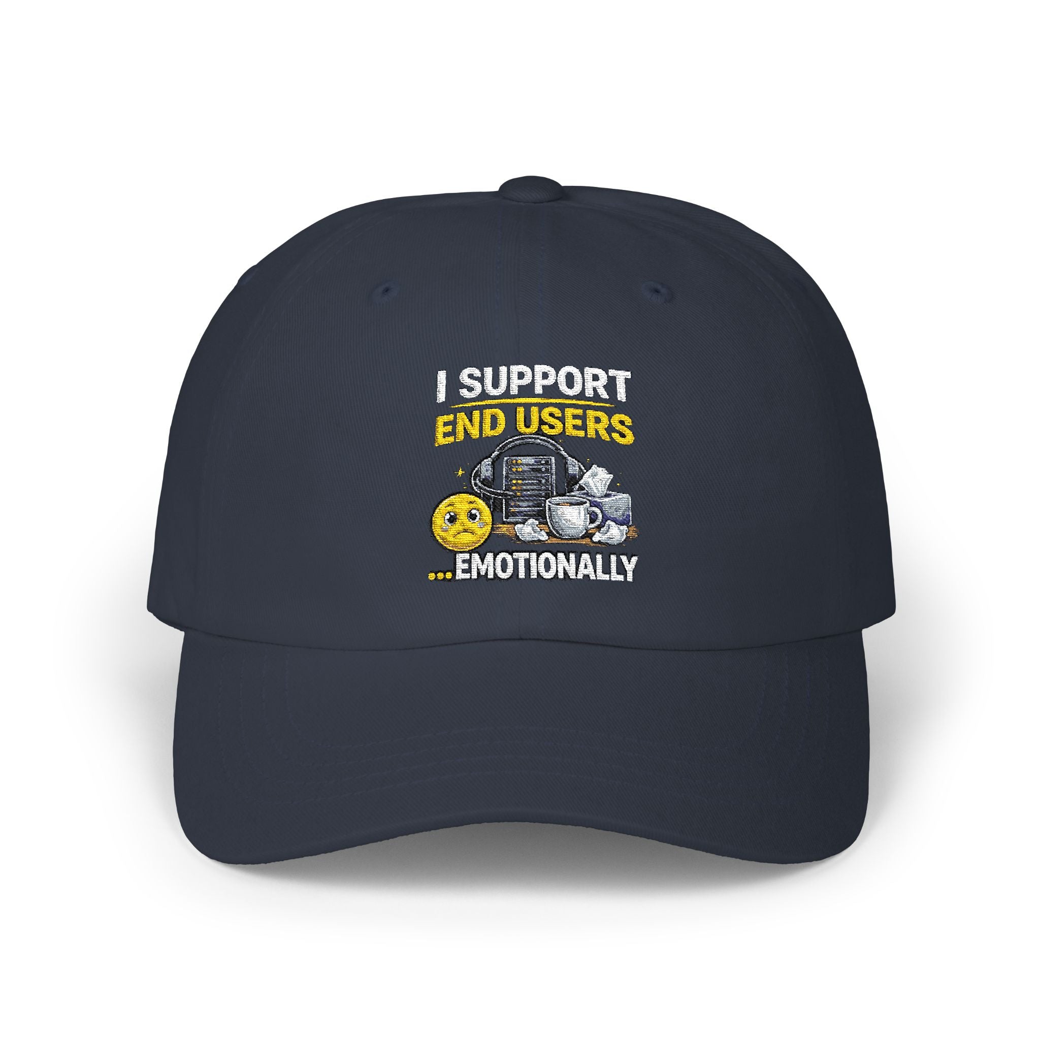 "I Support End Users...Emotionally" Tech Humor Funny IT Baseball Hat/Cap