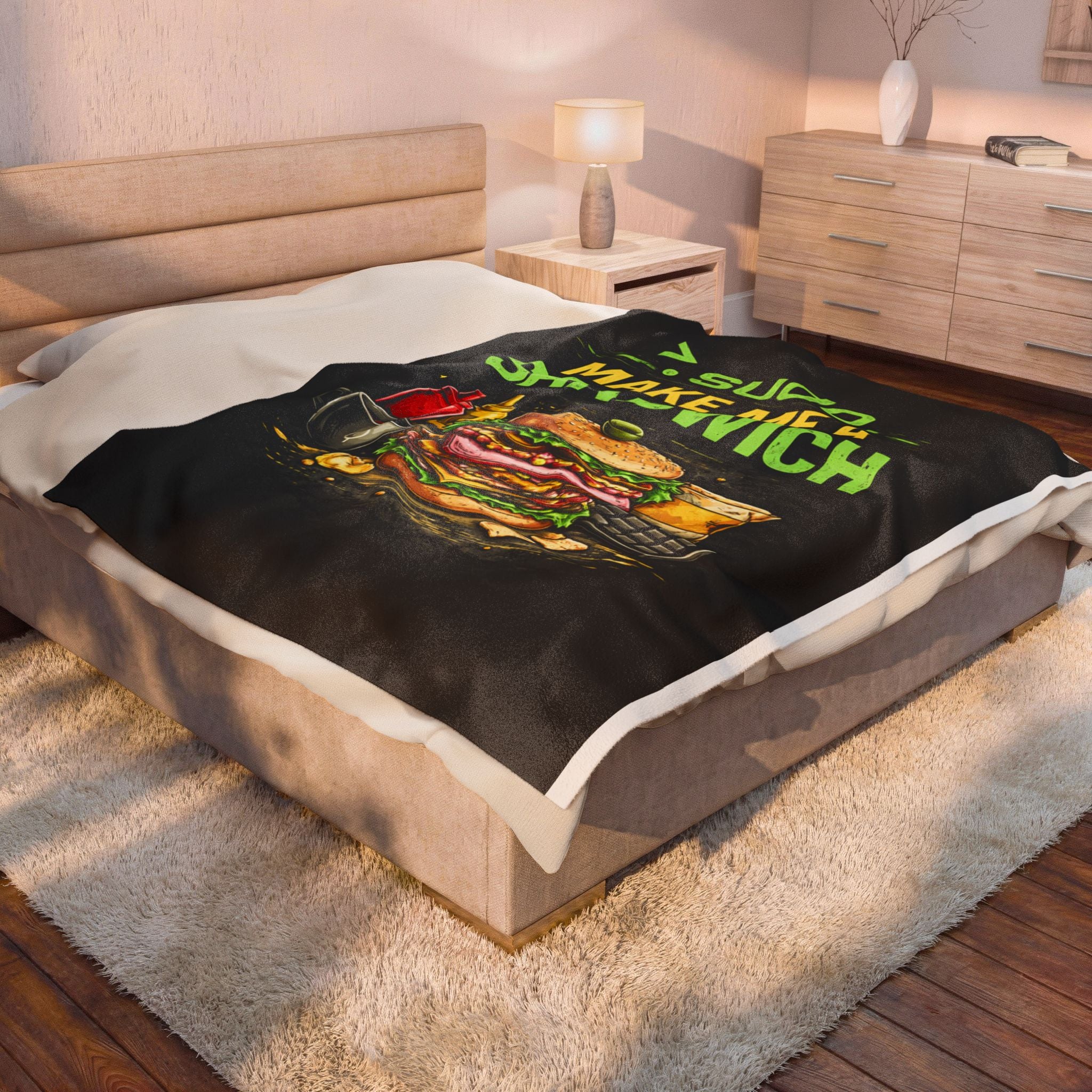 ">. Sudo Make Me a Sandwich" IT Humor Funny IT Velveteen Plush Blanket