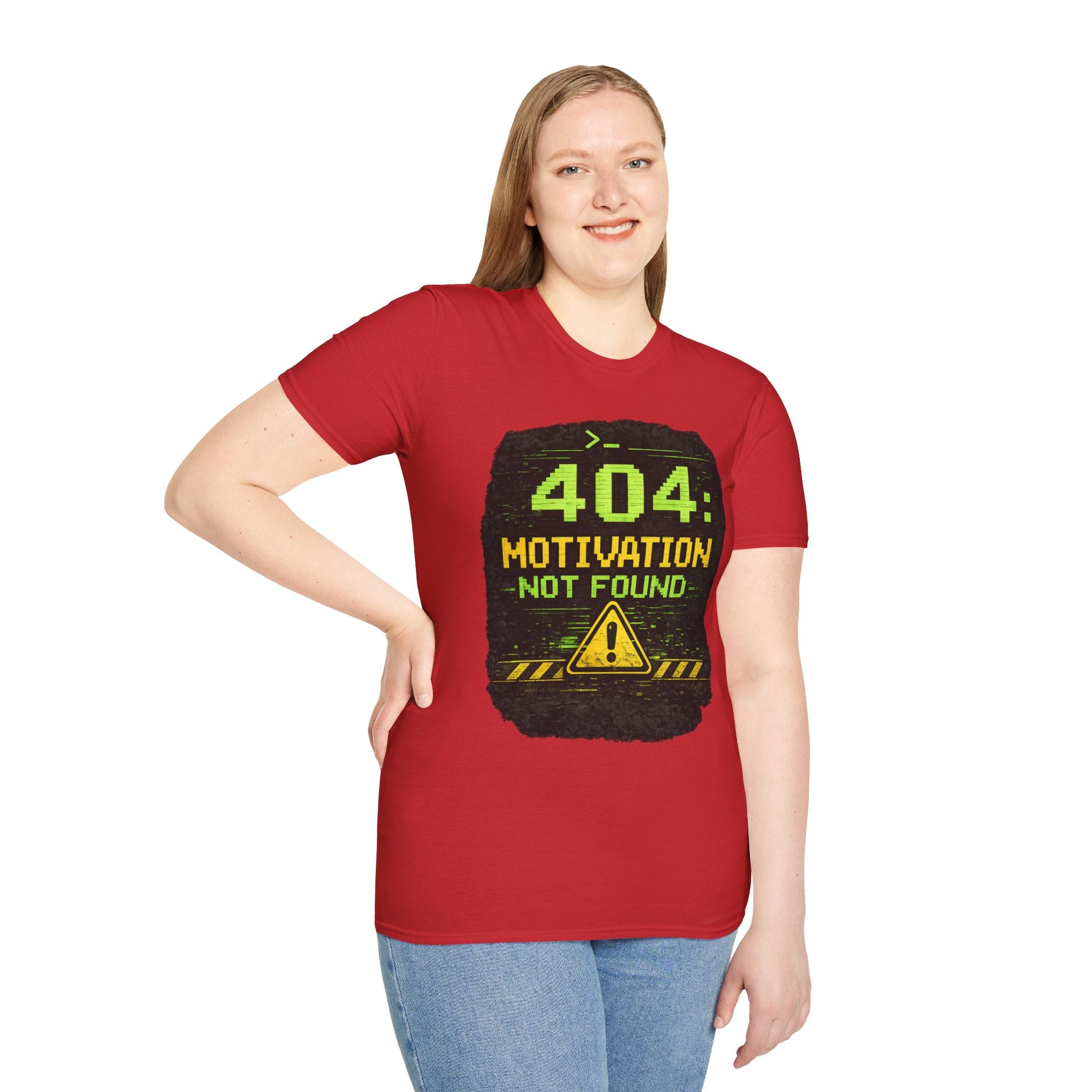 "404: Motivation Not Found" Funny IT Graphic Tee- Tech Humor T-Shirt