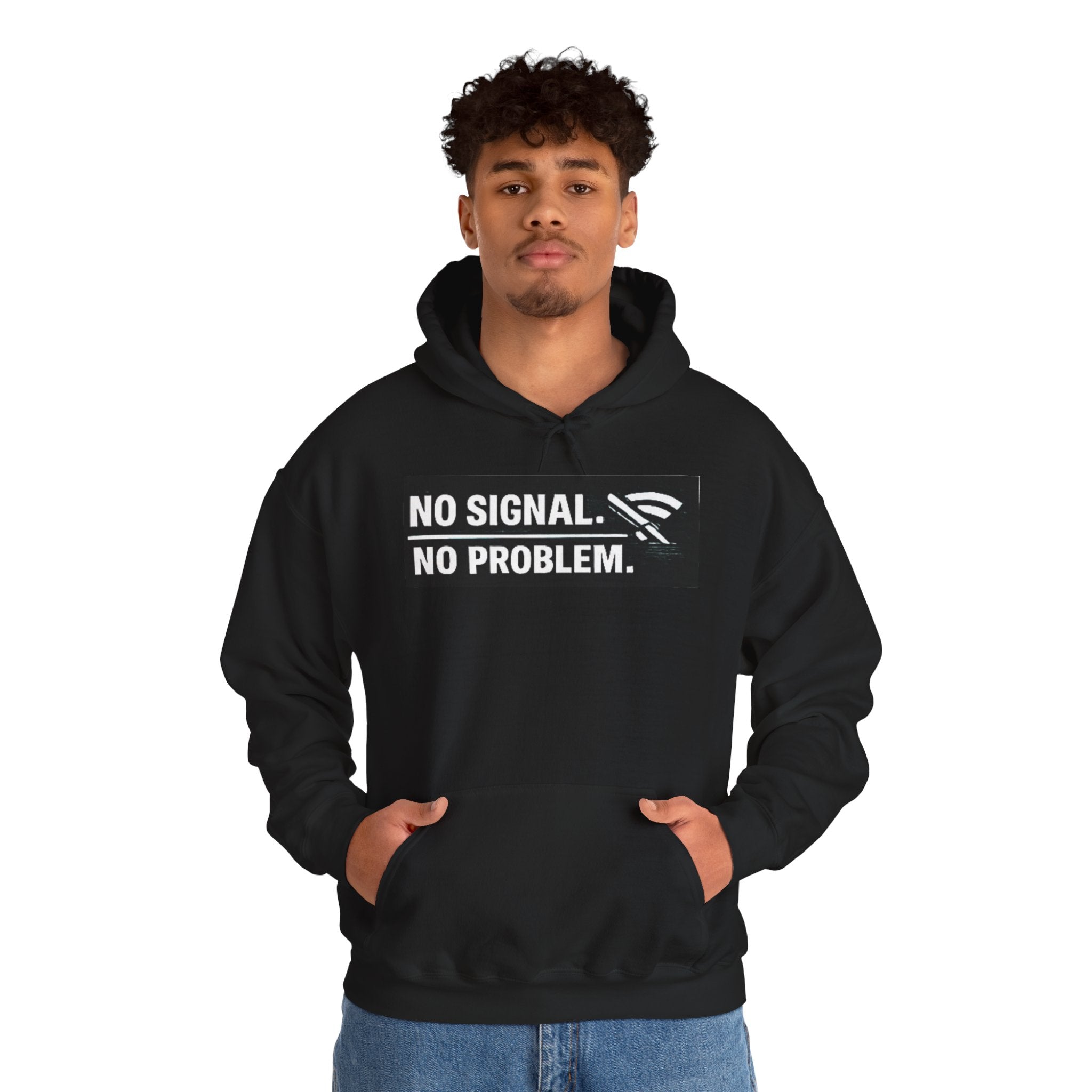 "No Signal, No Problem" IT Humor Unisex Heavy Blend™ Hoodie