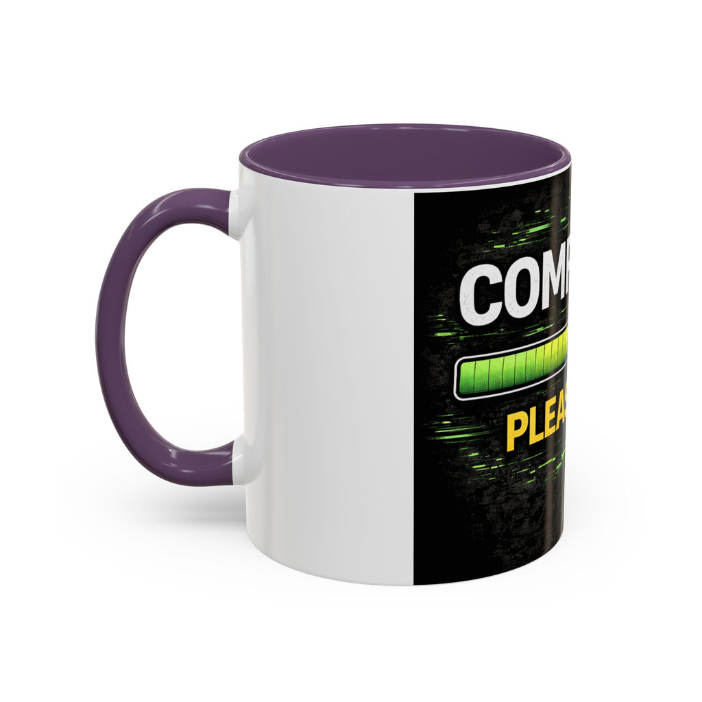 "Compiling, Please Wait" IT Humor Accent Coffee Mug (11, 15oz)