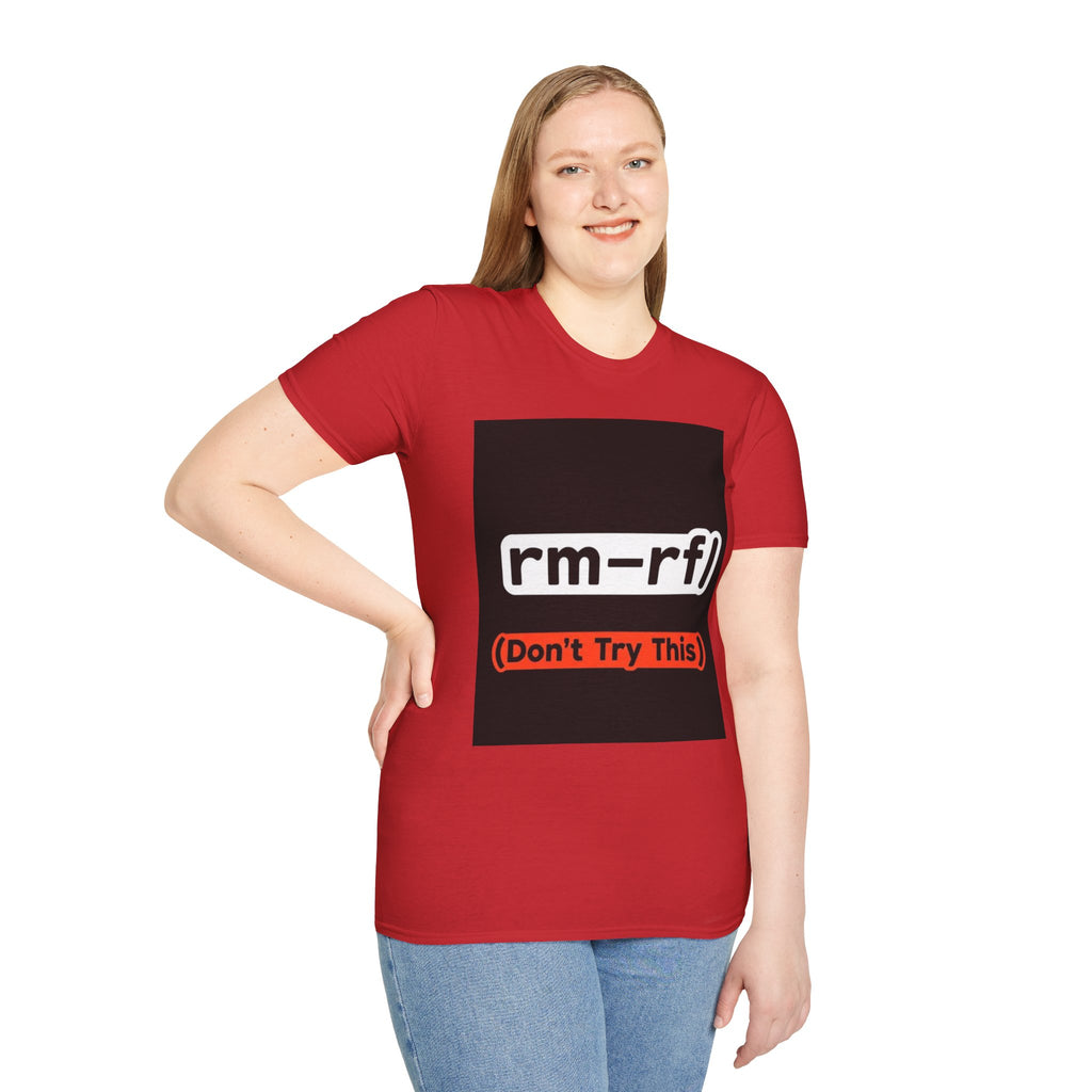 "rm -rf/ (Don't Try This)" Funny IT T-Shirt Hacker Tech Humor Command Tee