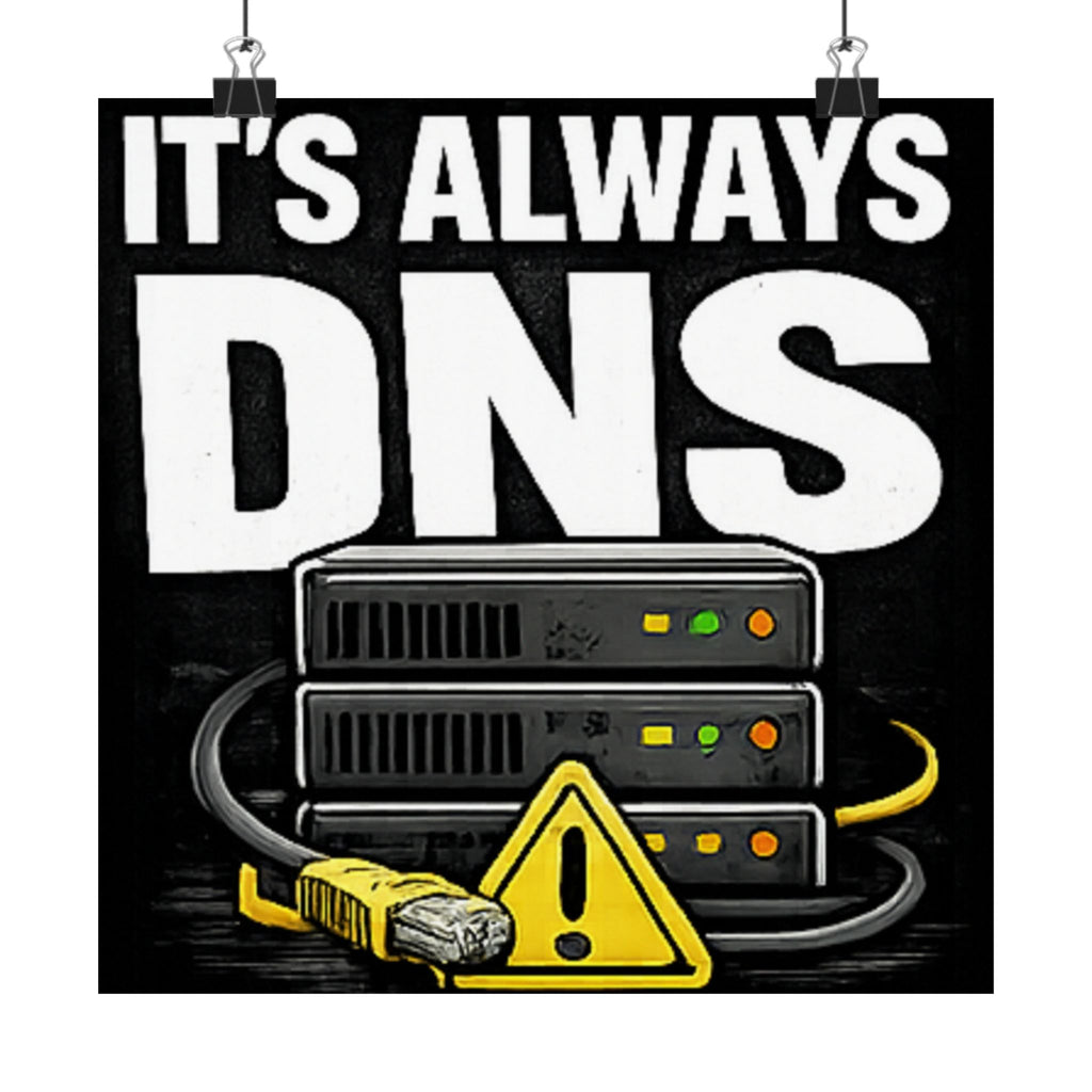 "It's Always DNS" Tech Humor Funny IT Matte Vertical Posters