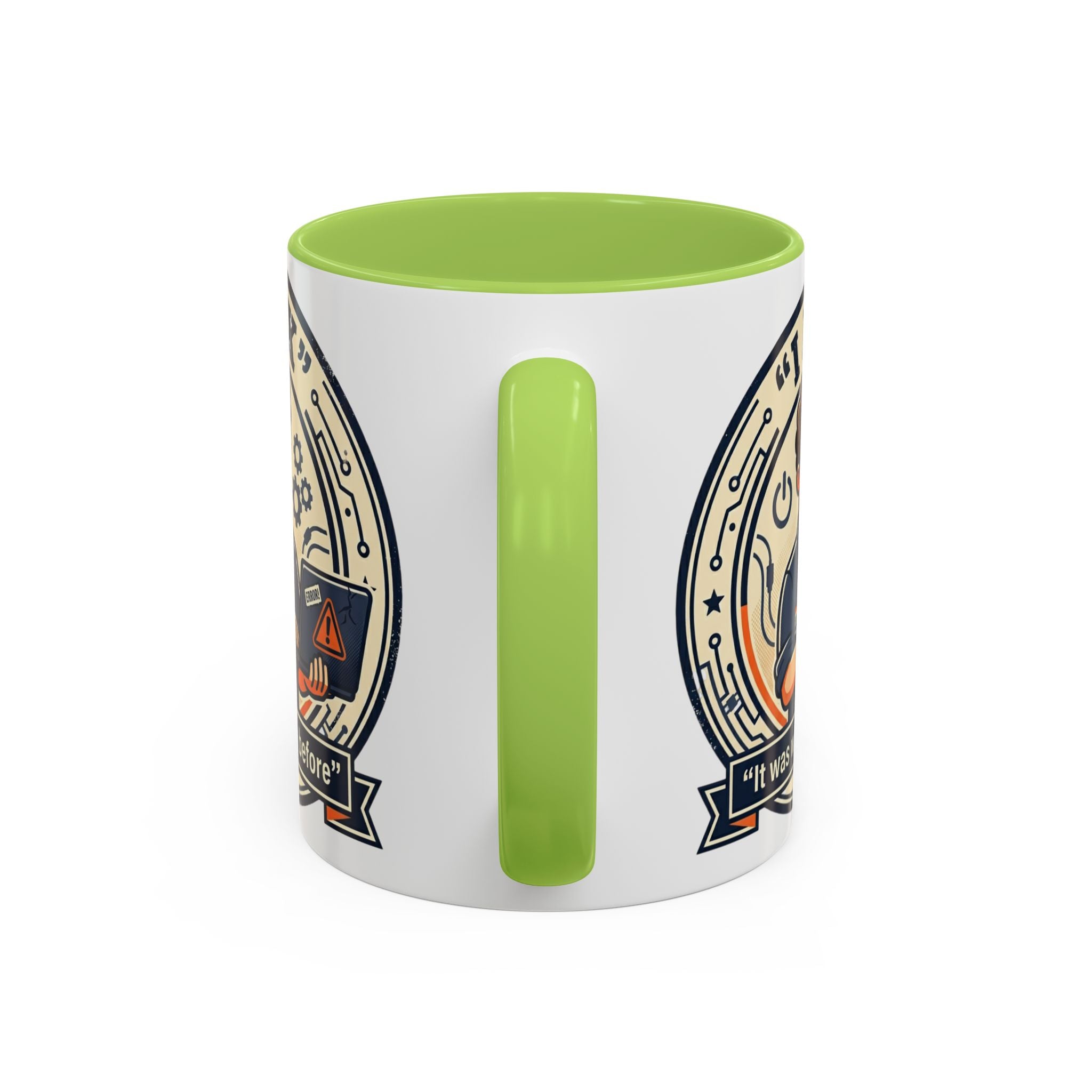 "I Fix: It Was Working Before" IT Humor Accent Coffee Mug (11, 15oz)