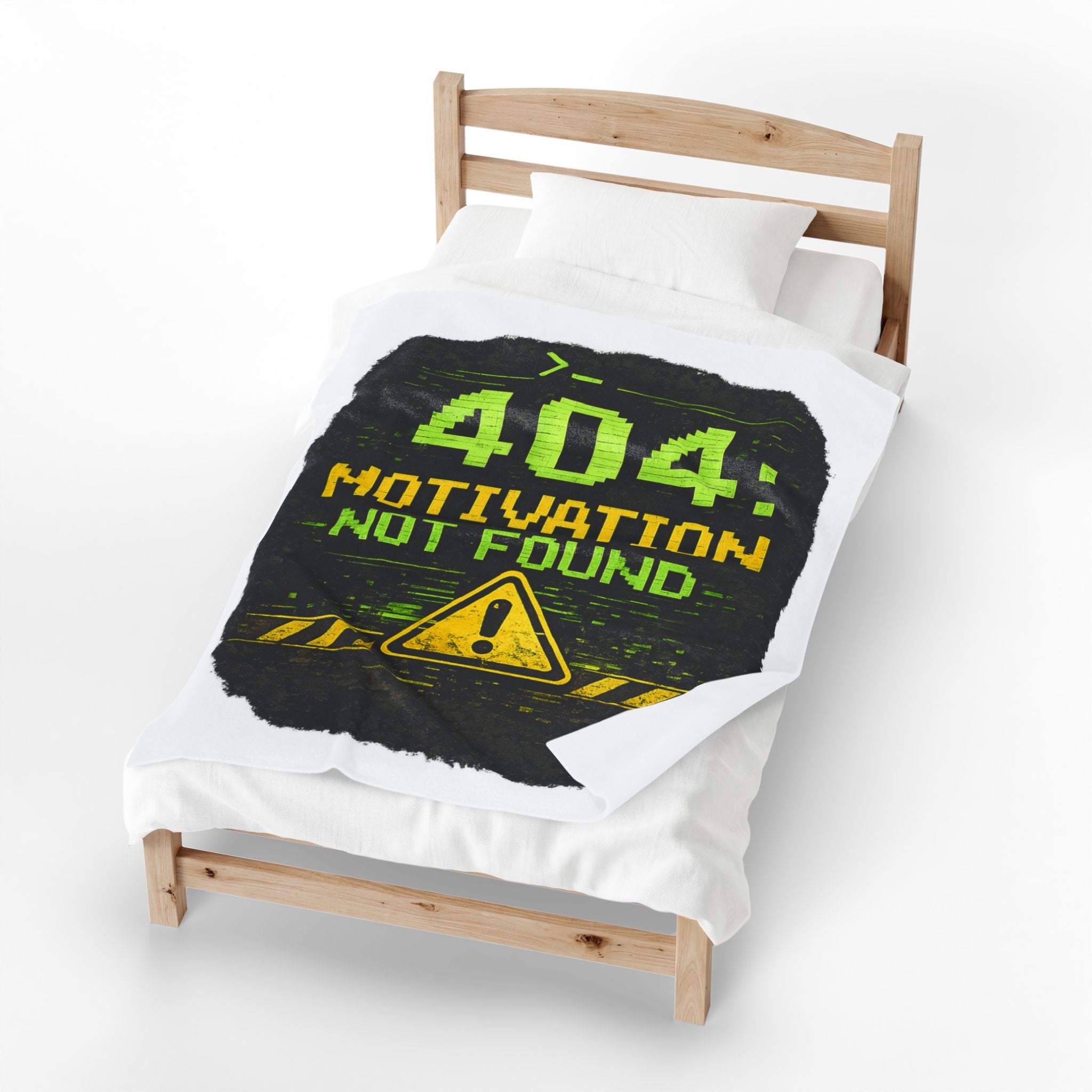 "Error 404 Motivation Not Found" IT Humor Funny IT Velveteen Plush Blanket